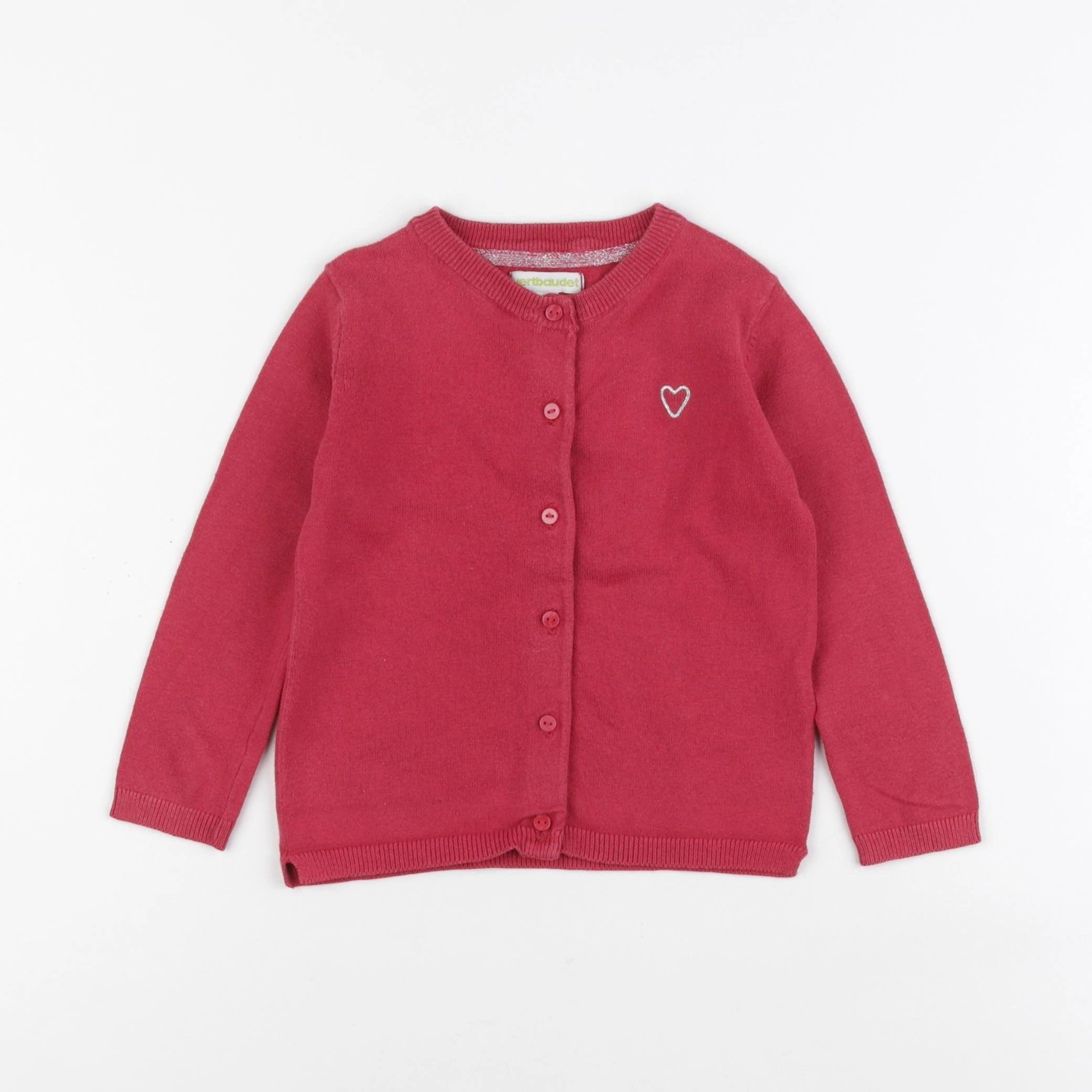 Vertbaudet - gilet rose - 2 ans