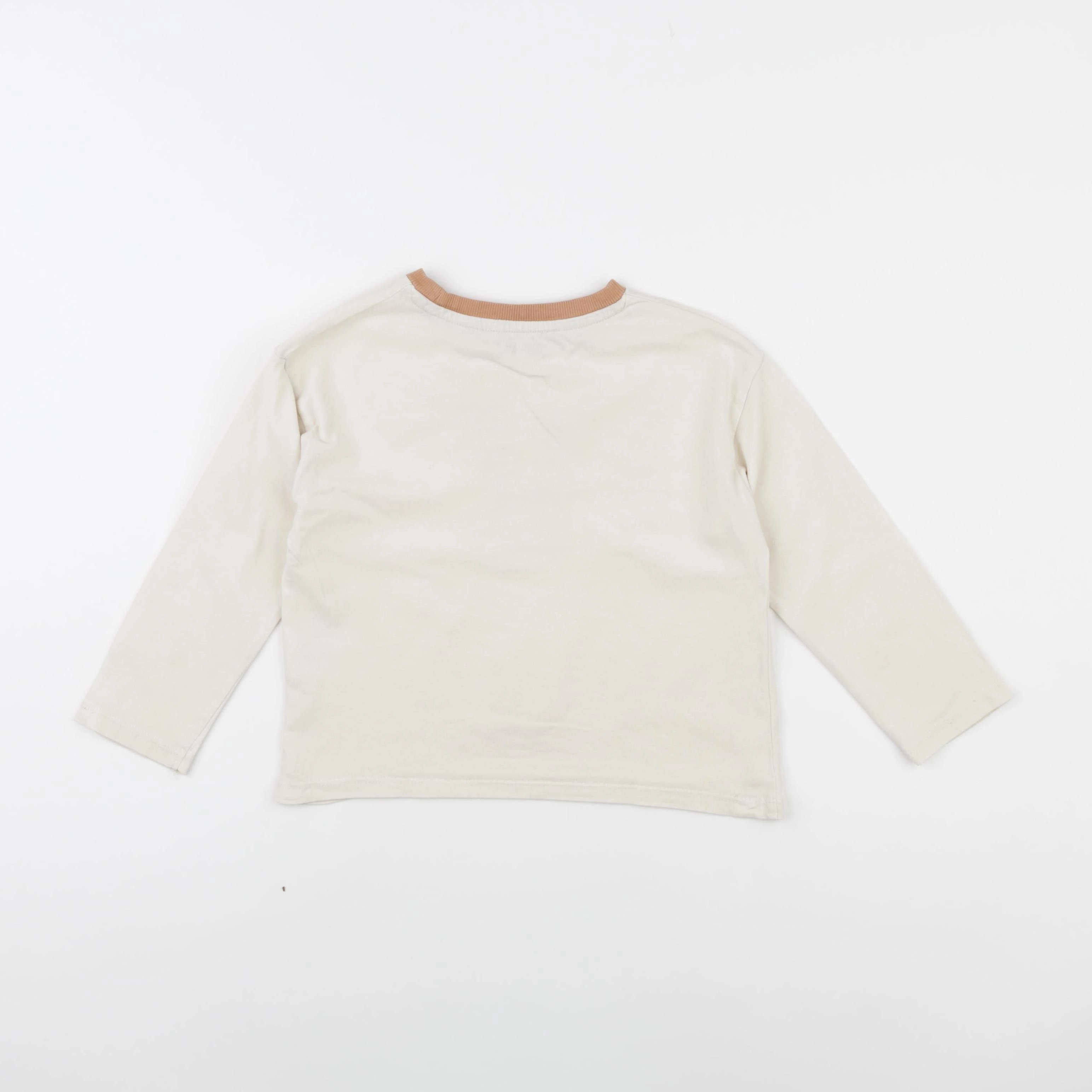 Vertbaudet - tee-shirt blanc, marron - 4 ans