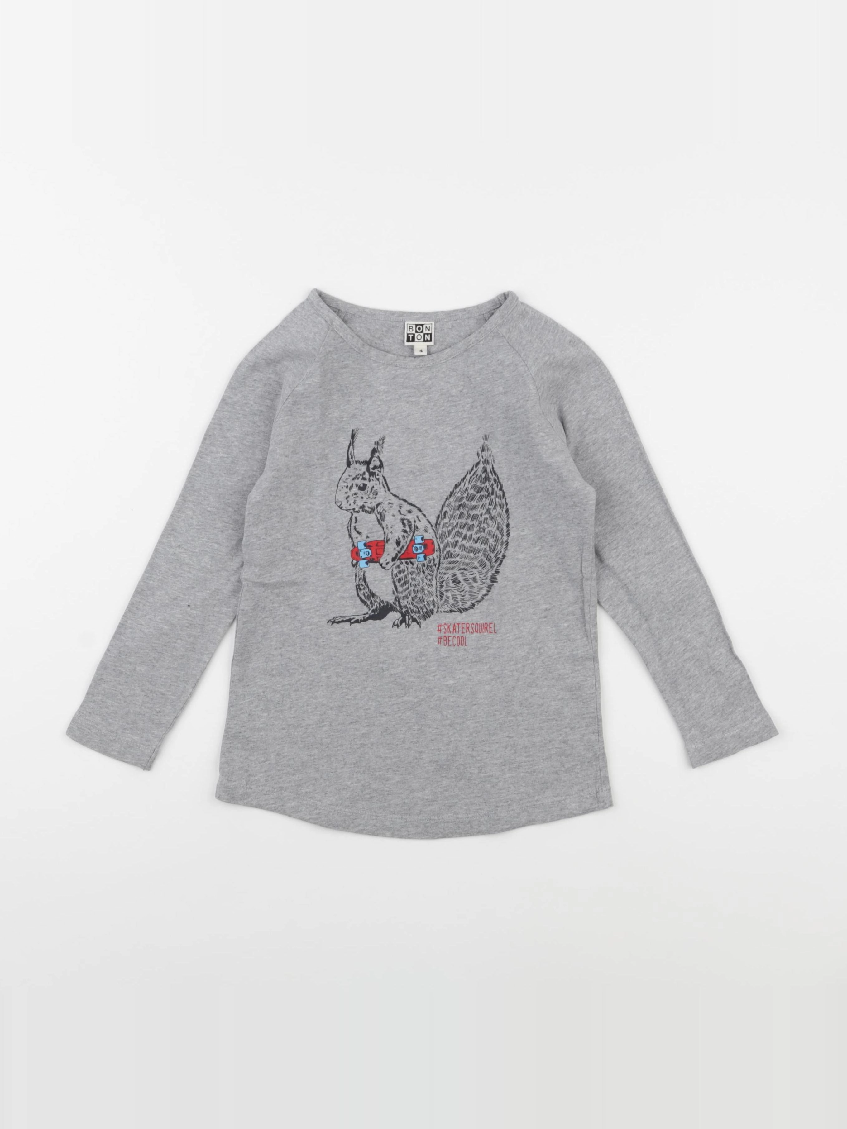 Bonton - tee-shirt gris - 4 ans