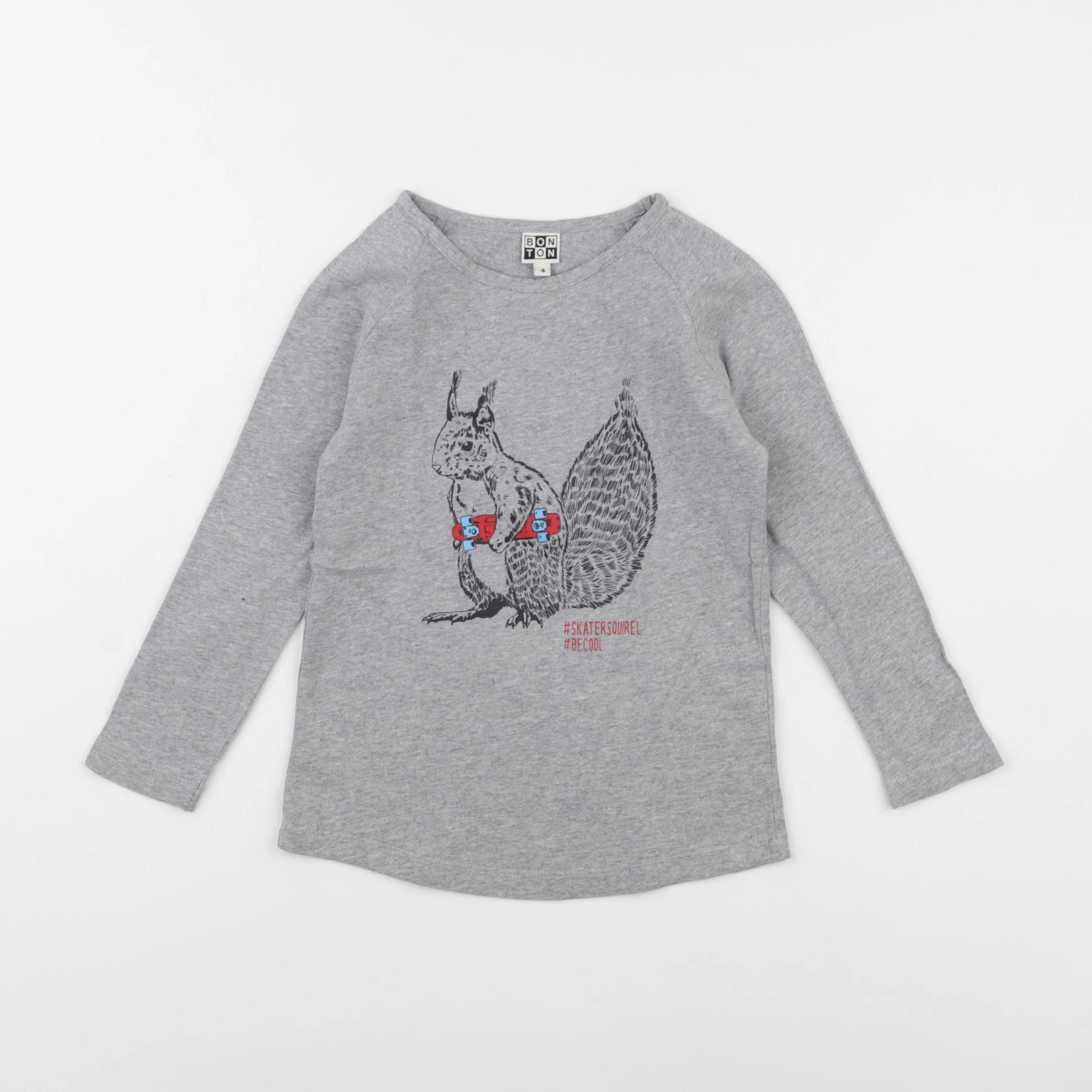 Bonton - tee-shirt gris - 4 ans
