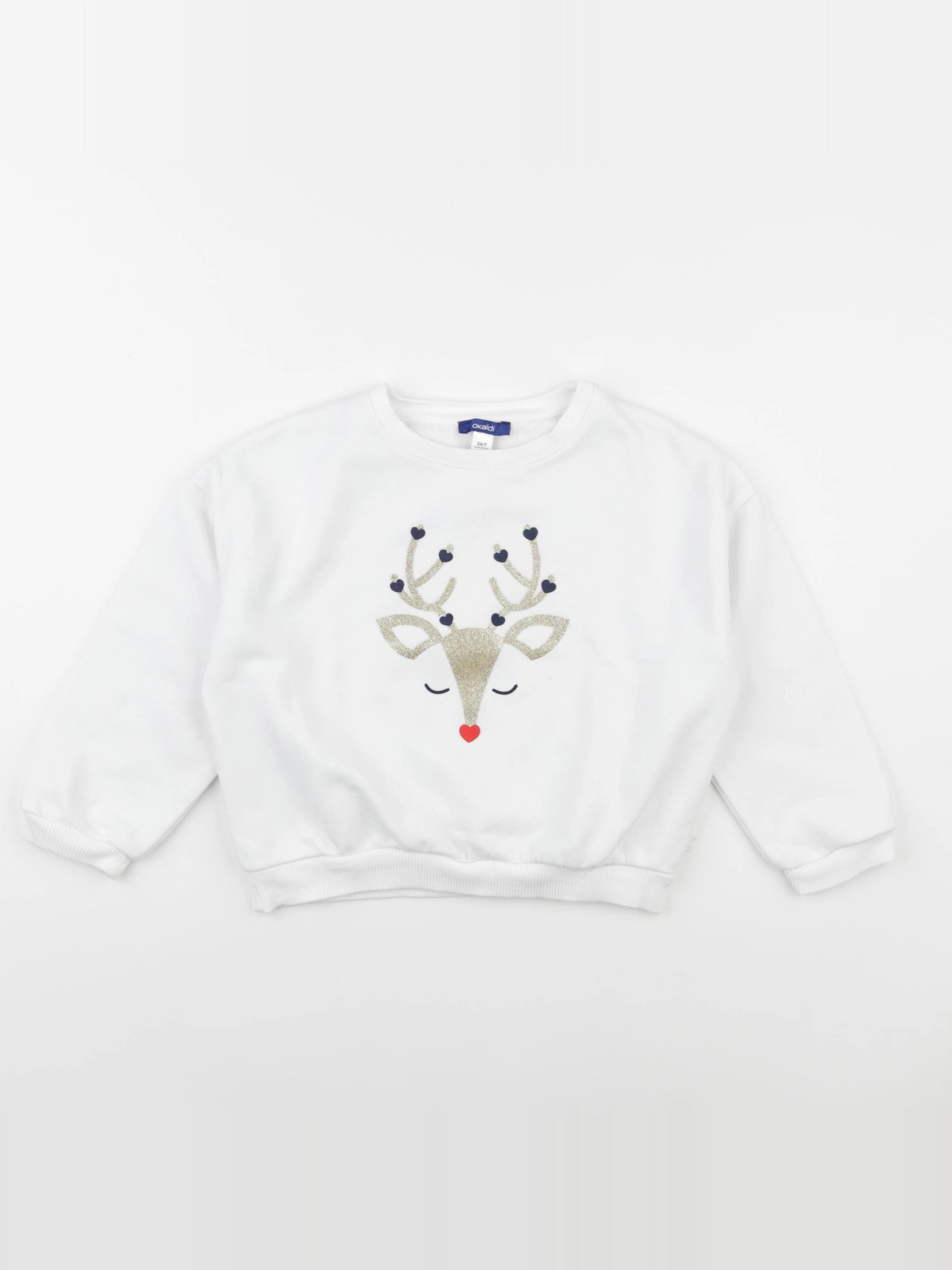 Okaidi - sweat blanc - 5 ans