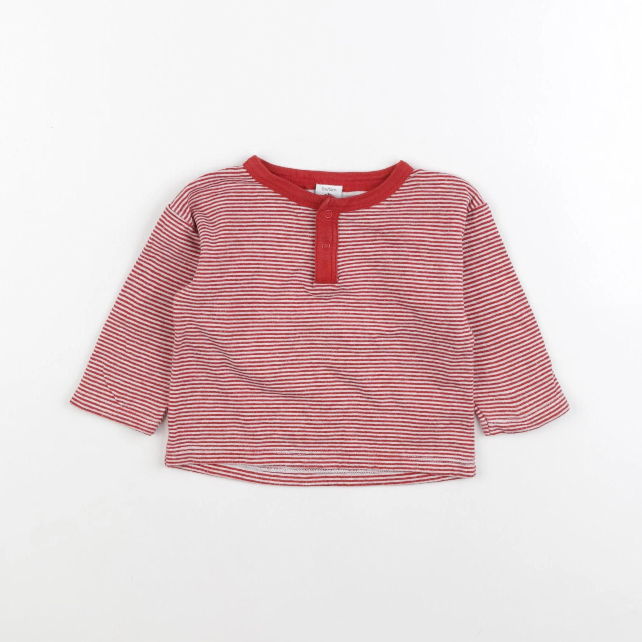 Petit Bateau - tee-shirt rouge - 12 mois