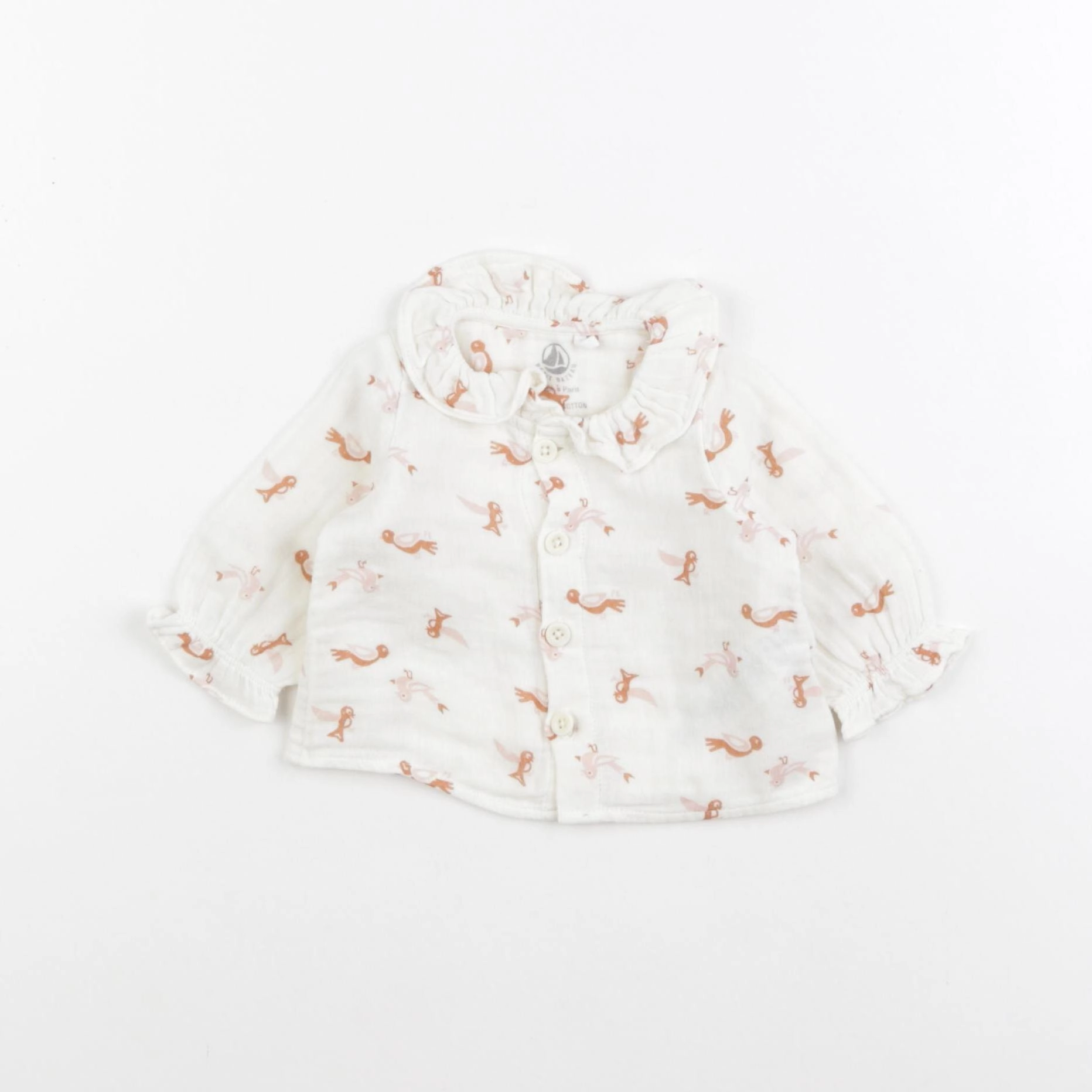 Petit Bateau - blouse blanc - 1 mois