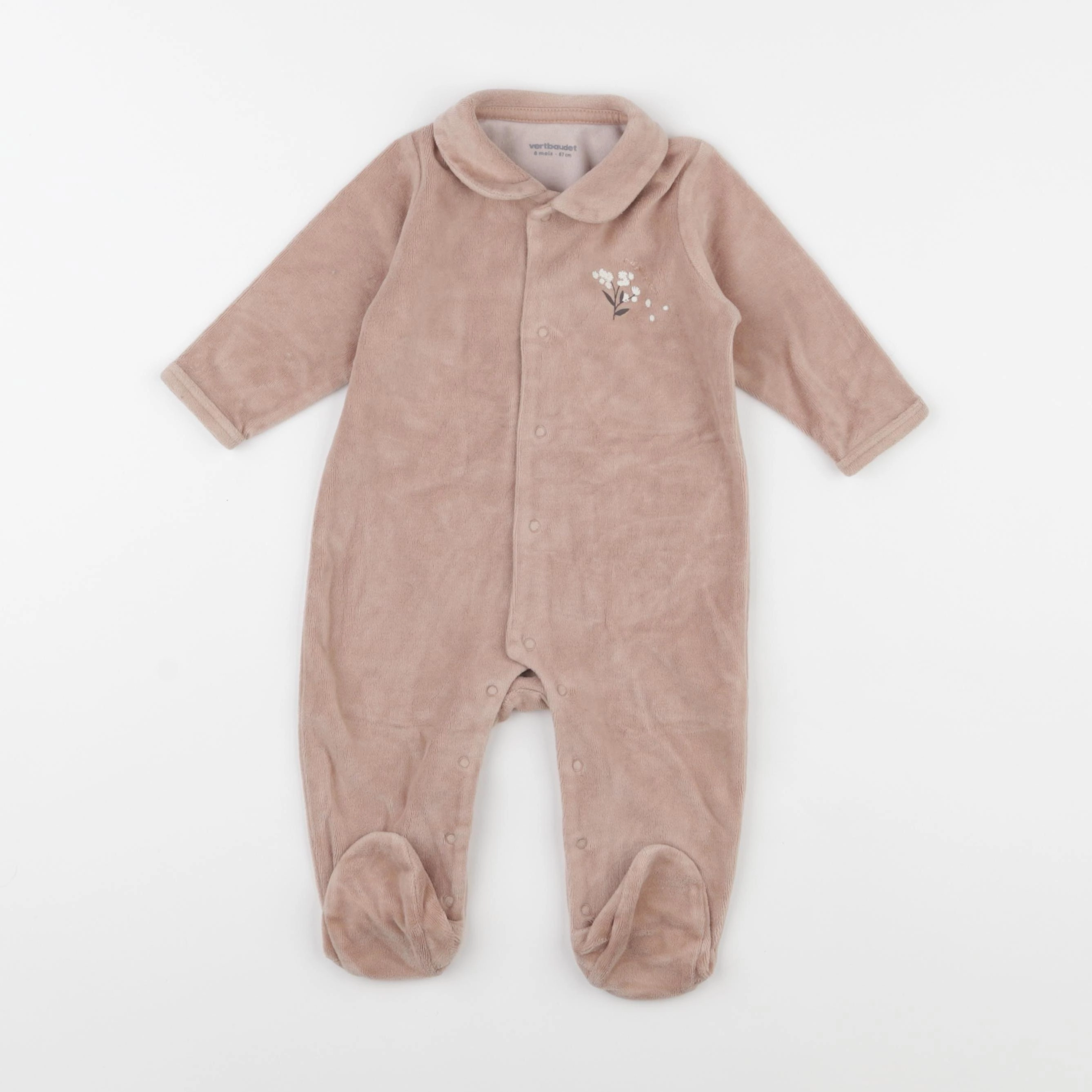 Vertbaudet - pyjama velours rose - 6 mois