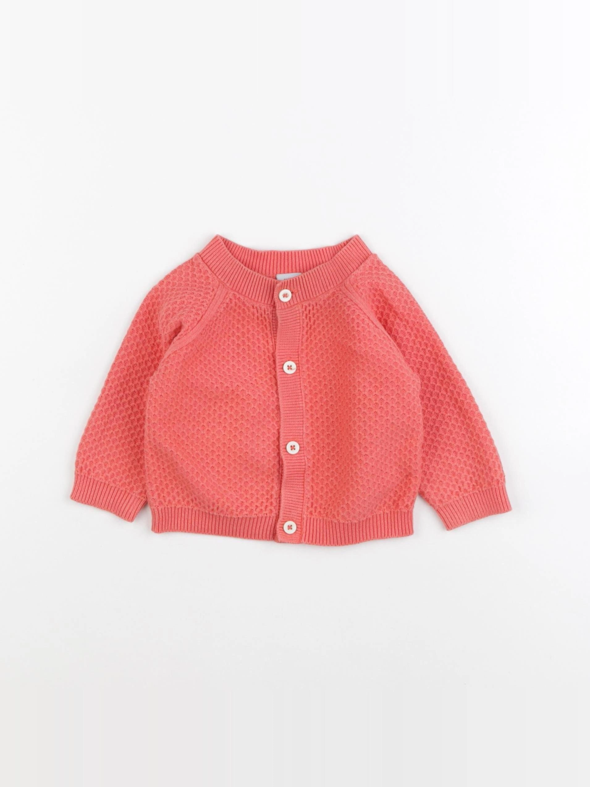 Petit Bateau - gilet orange - 6 mois
