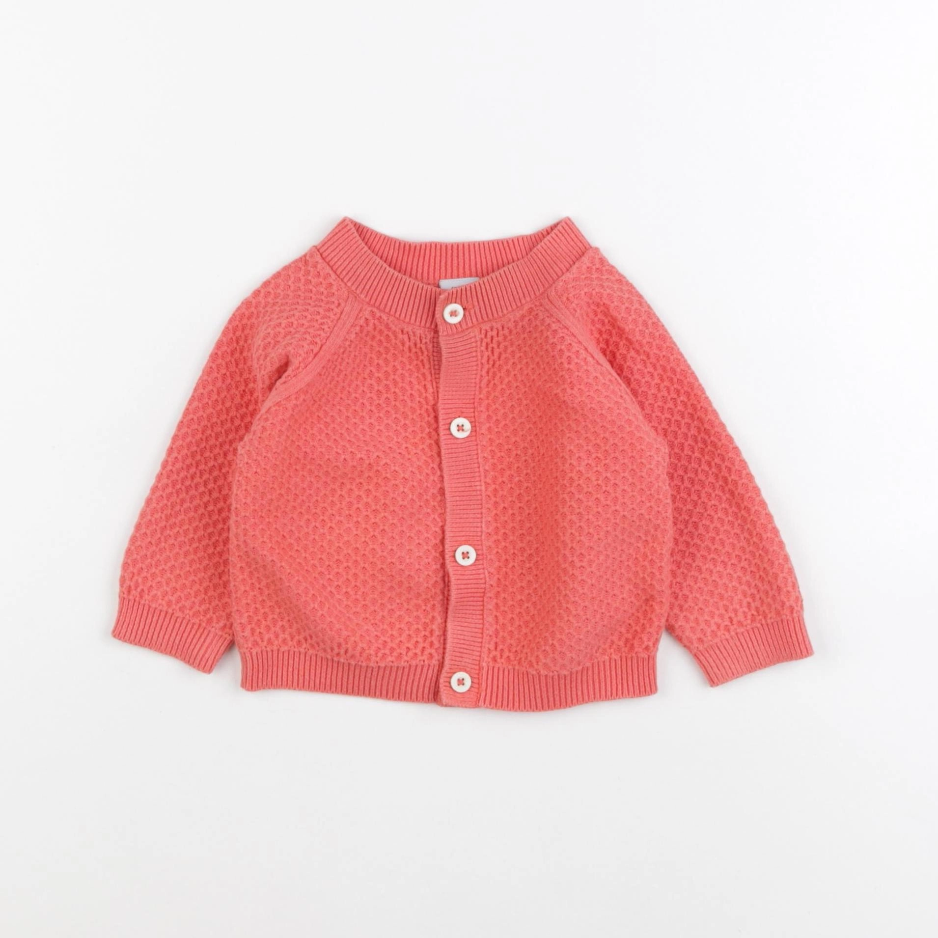 Petit Bateau - gilet orange - 6 mois