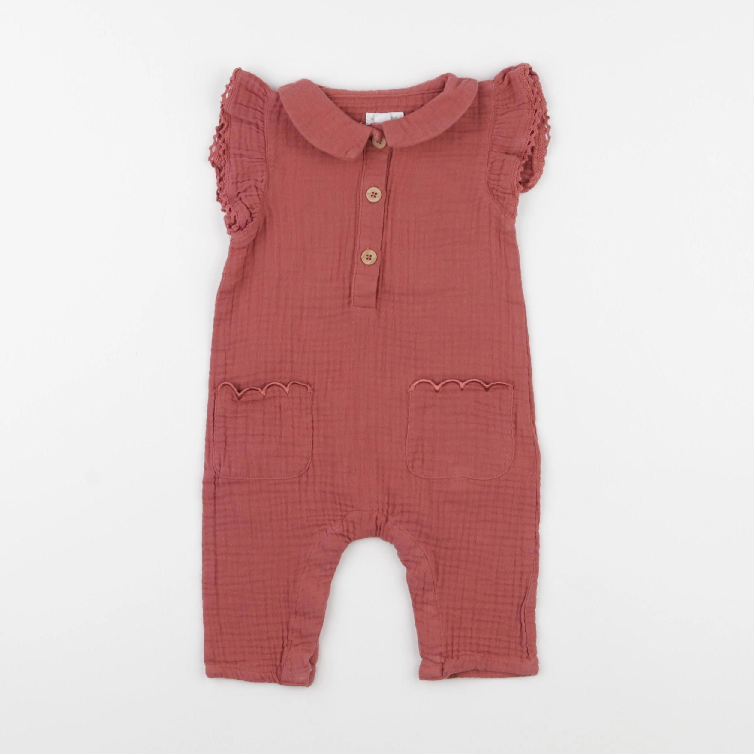 Vertbaudet - combinaison rouge - 6 mois
