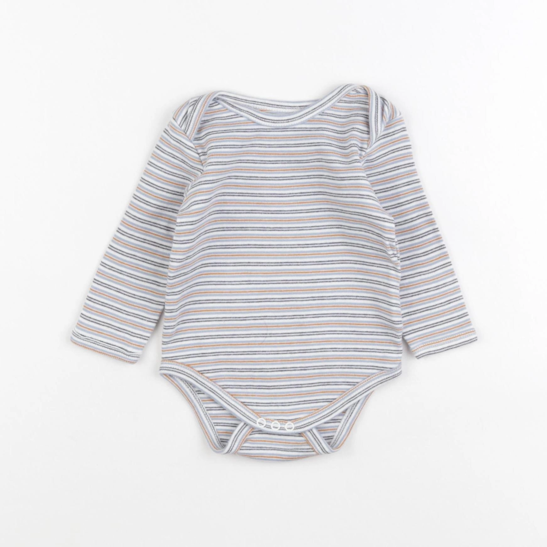 Vertbaudet - body bleu, blanc - 6 mois