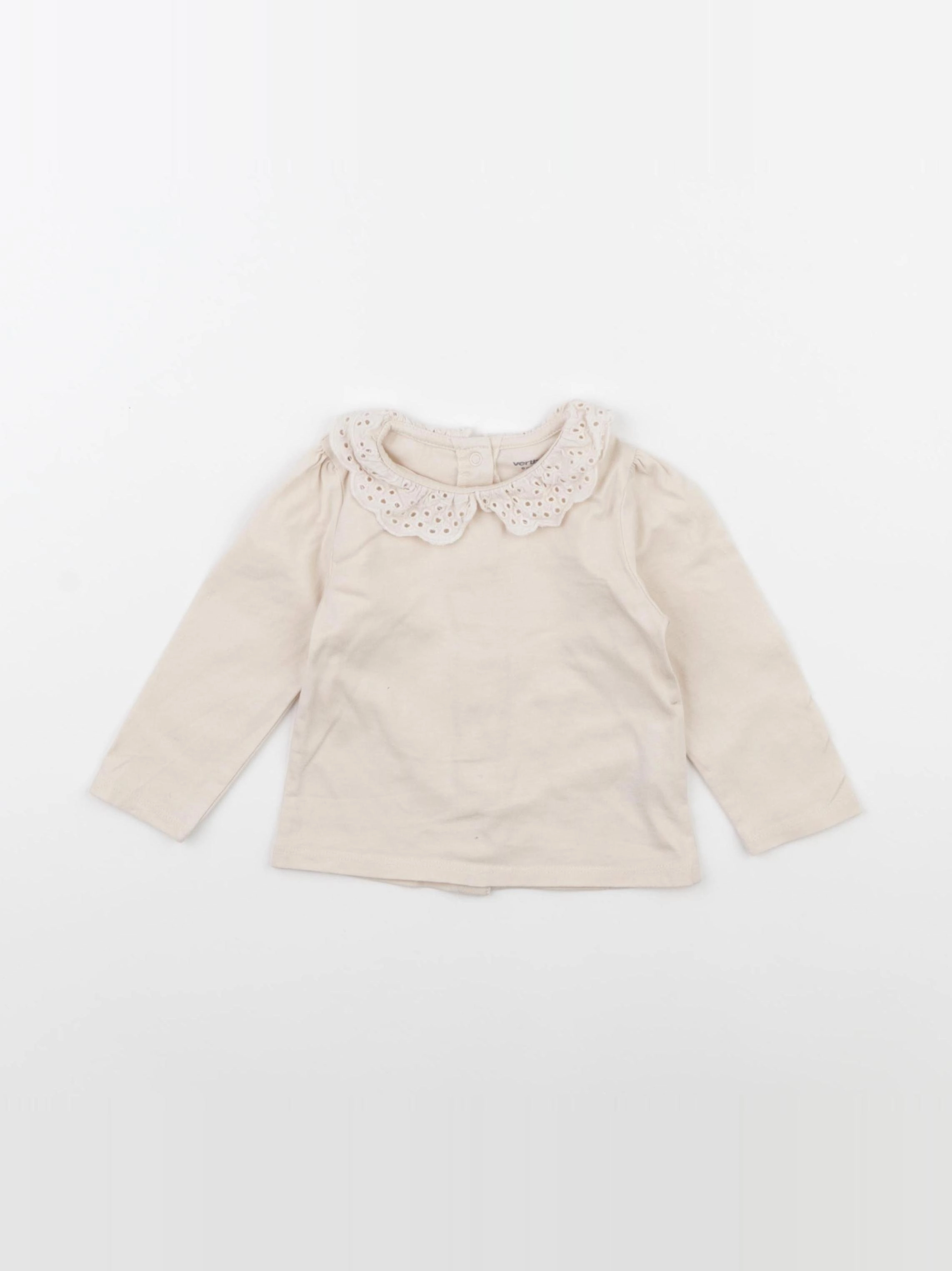 Vertbaudet - tee-shirt beige - 6 mois