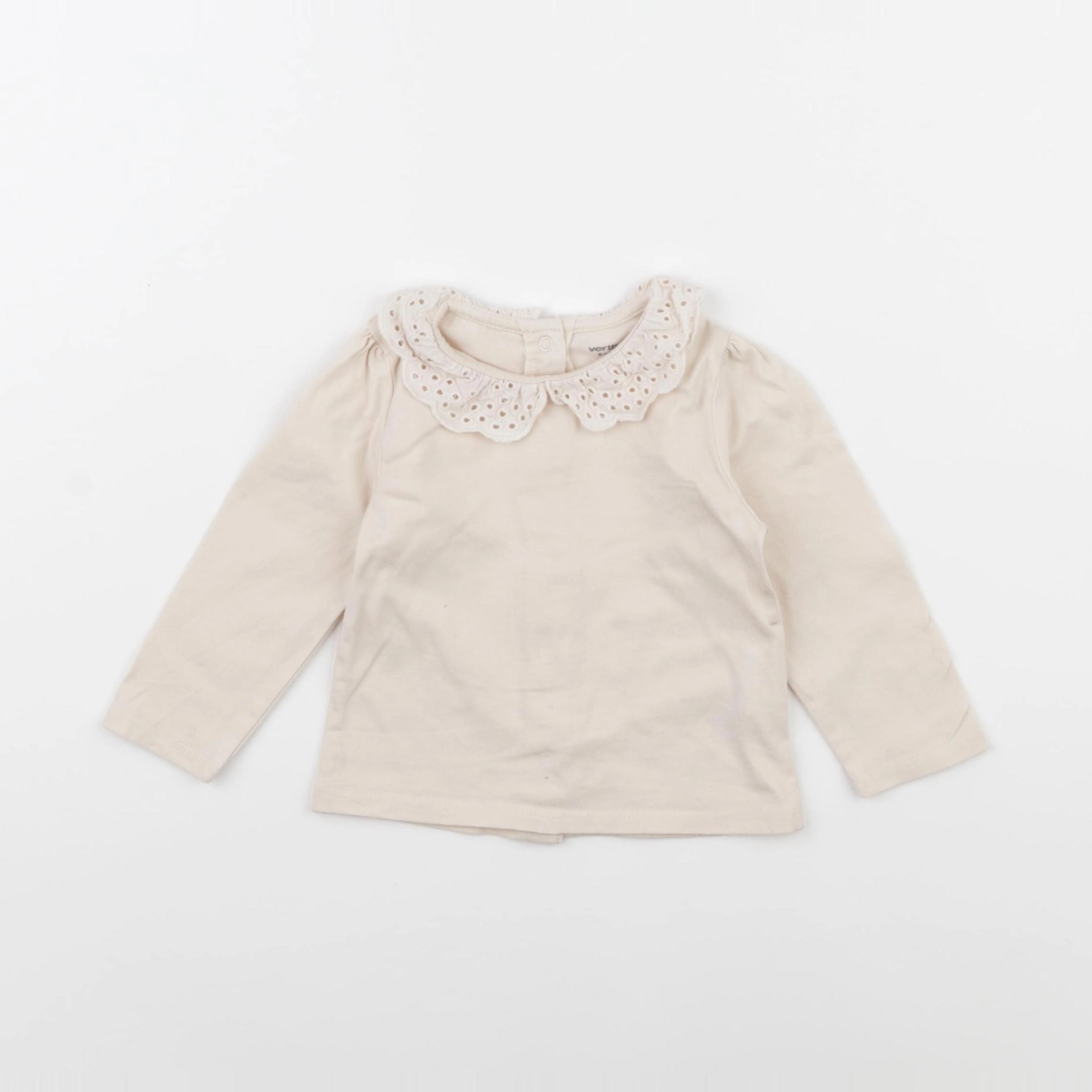 Vertbaudet - tee-shirt beige - 6 mois