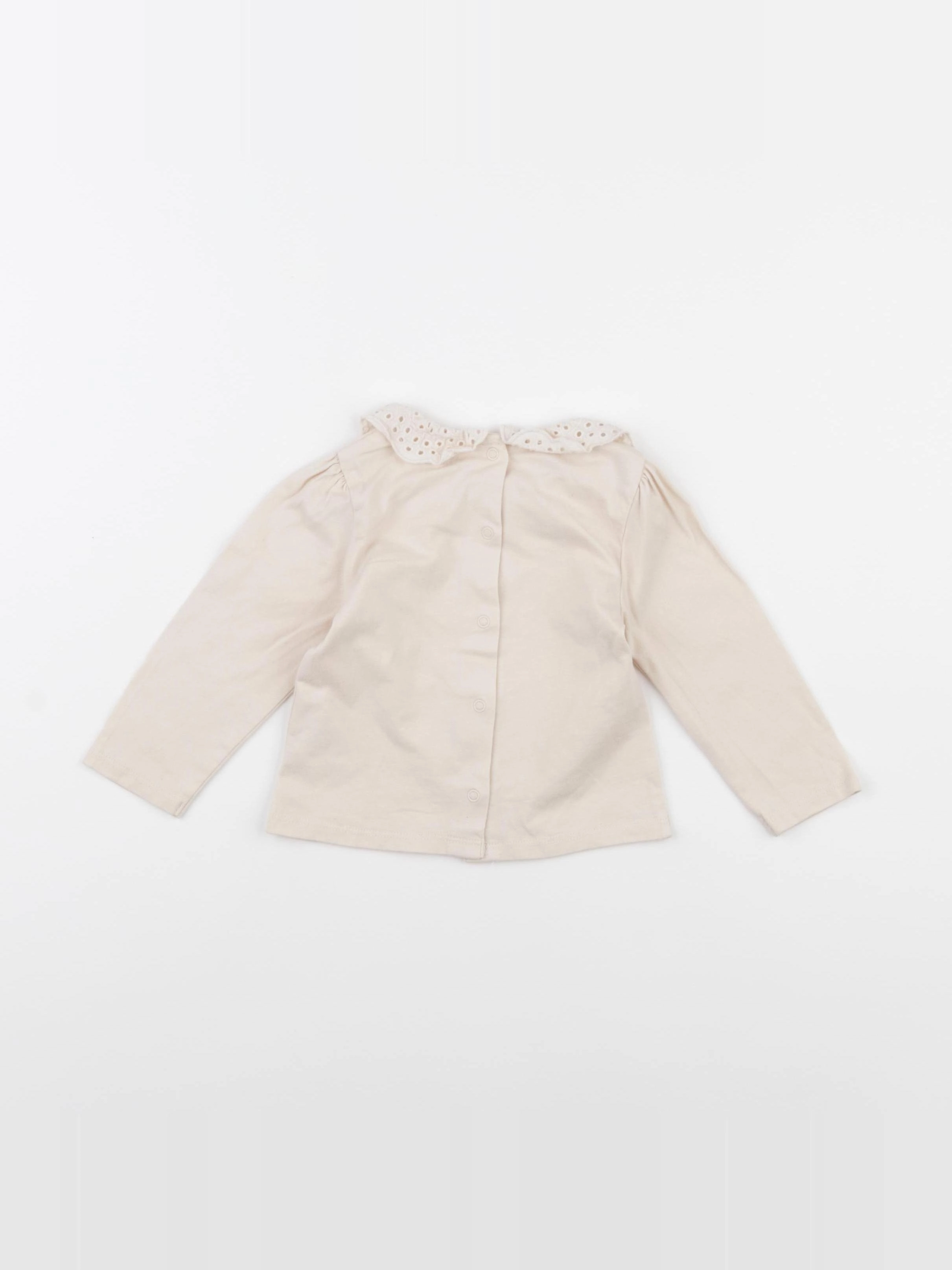Vertbaudet - tee-shirt beige - 6 mois