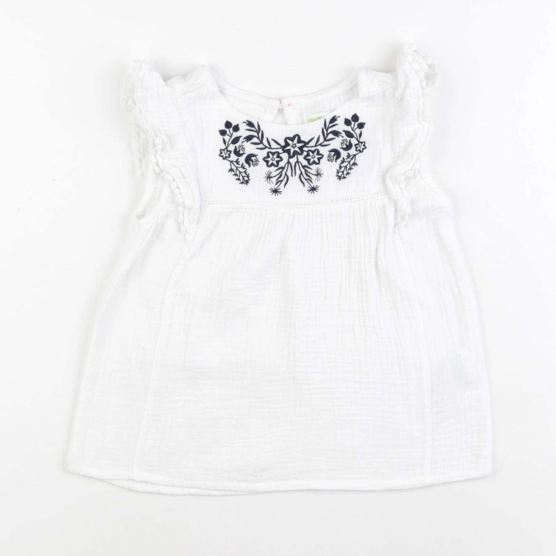 Vertbaudet - blouse blanc, bleu - 6 ans