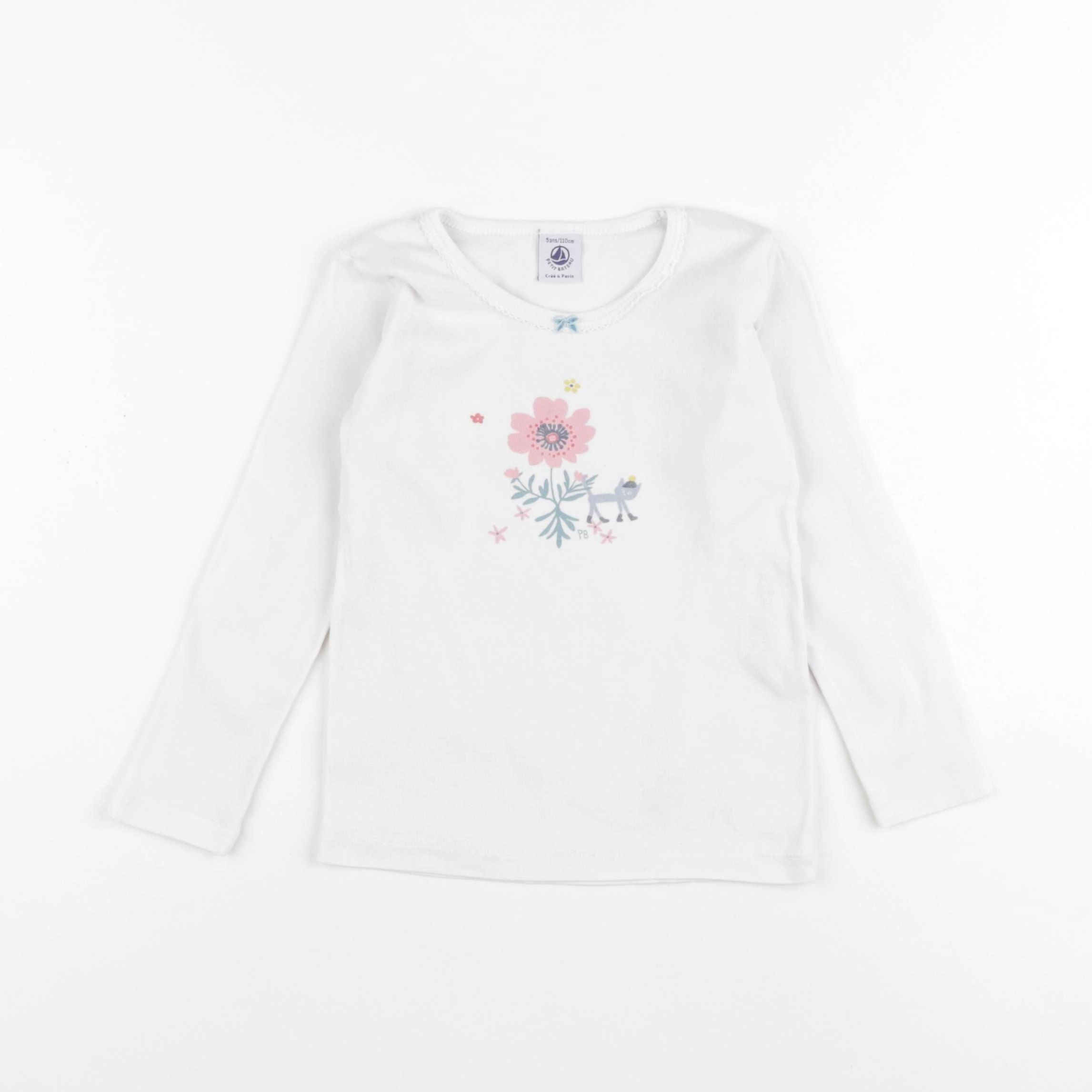 Petit Bateau - maillot de corps blanc - 5 ans