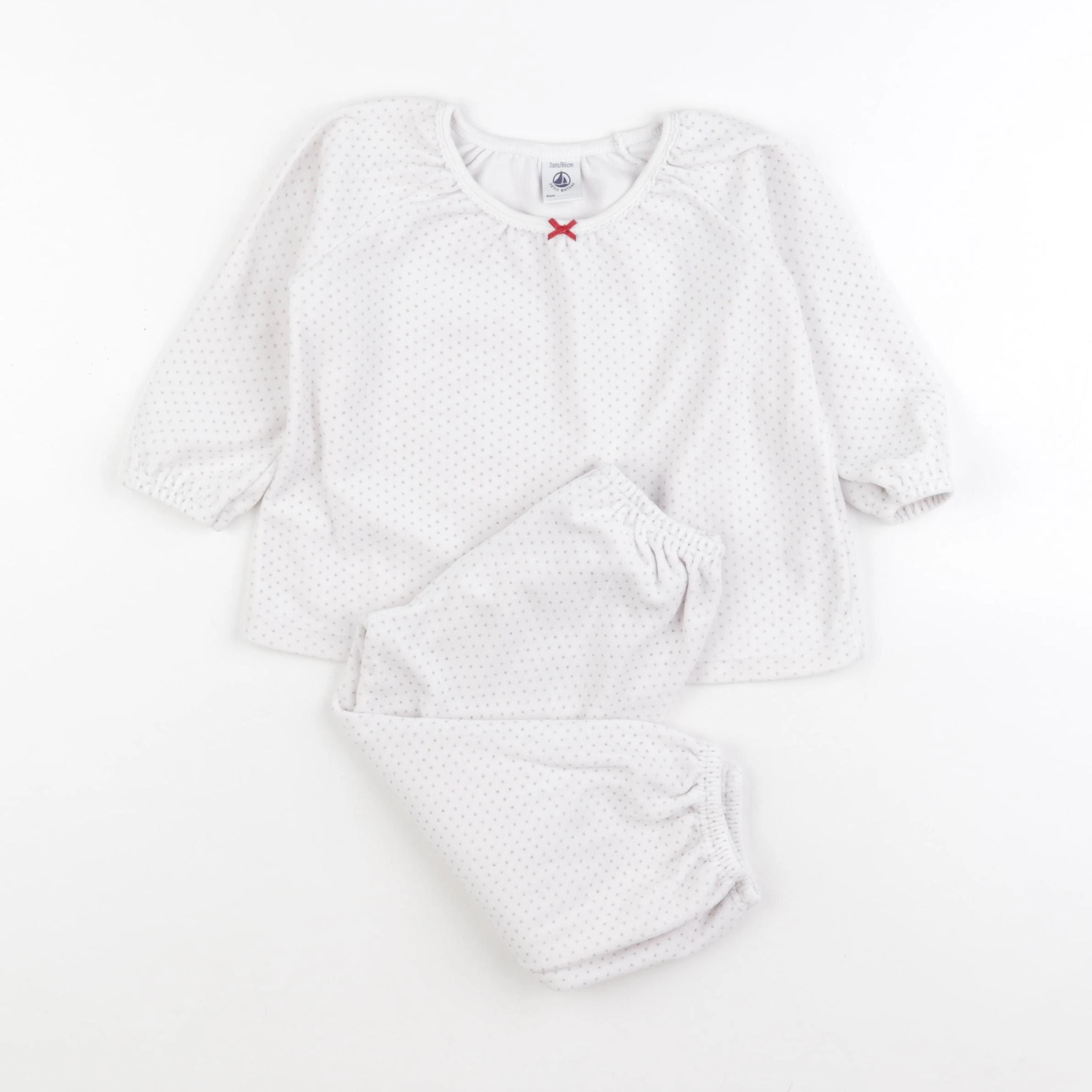 Petit Bateau - pyjama velours blanc, or - 2 ans