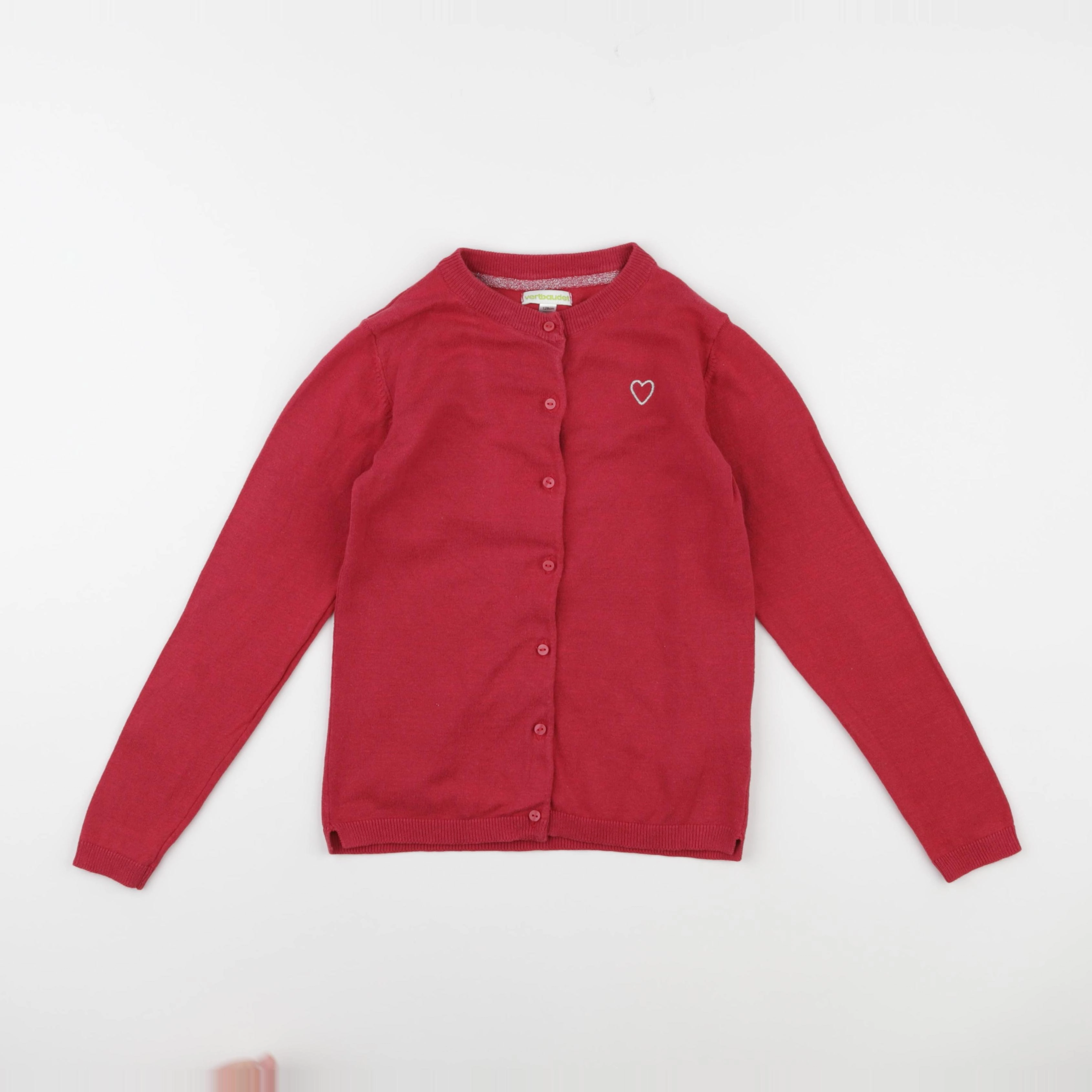 Vertbaudet - gilet rouge - 8 ans