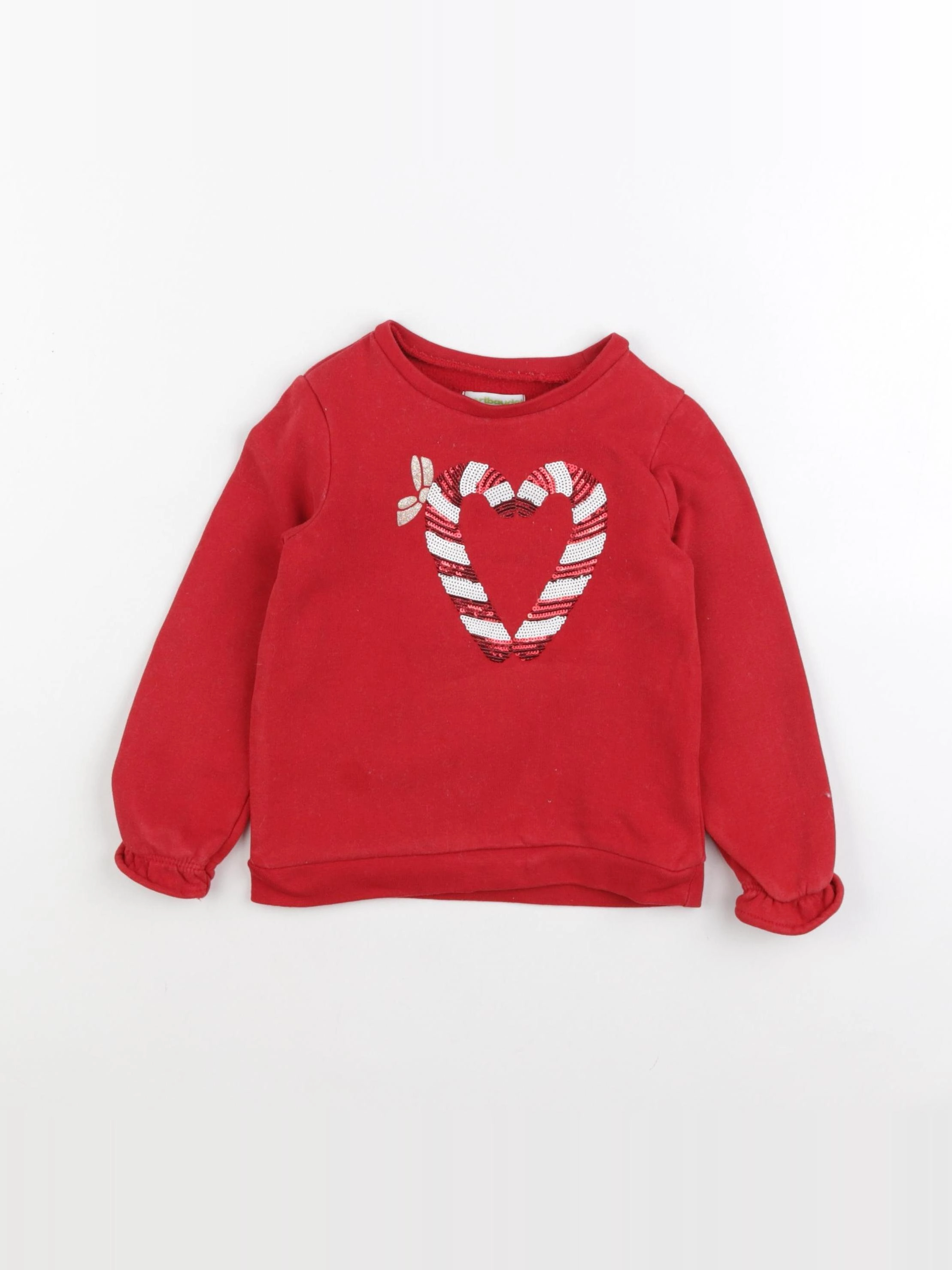 Vertbaudet - sweat rouge - 3 ans