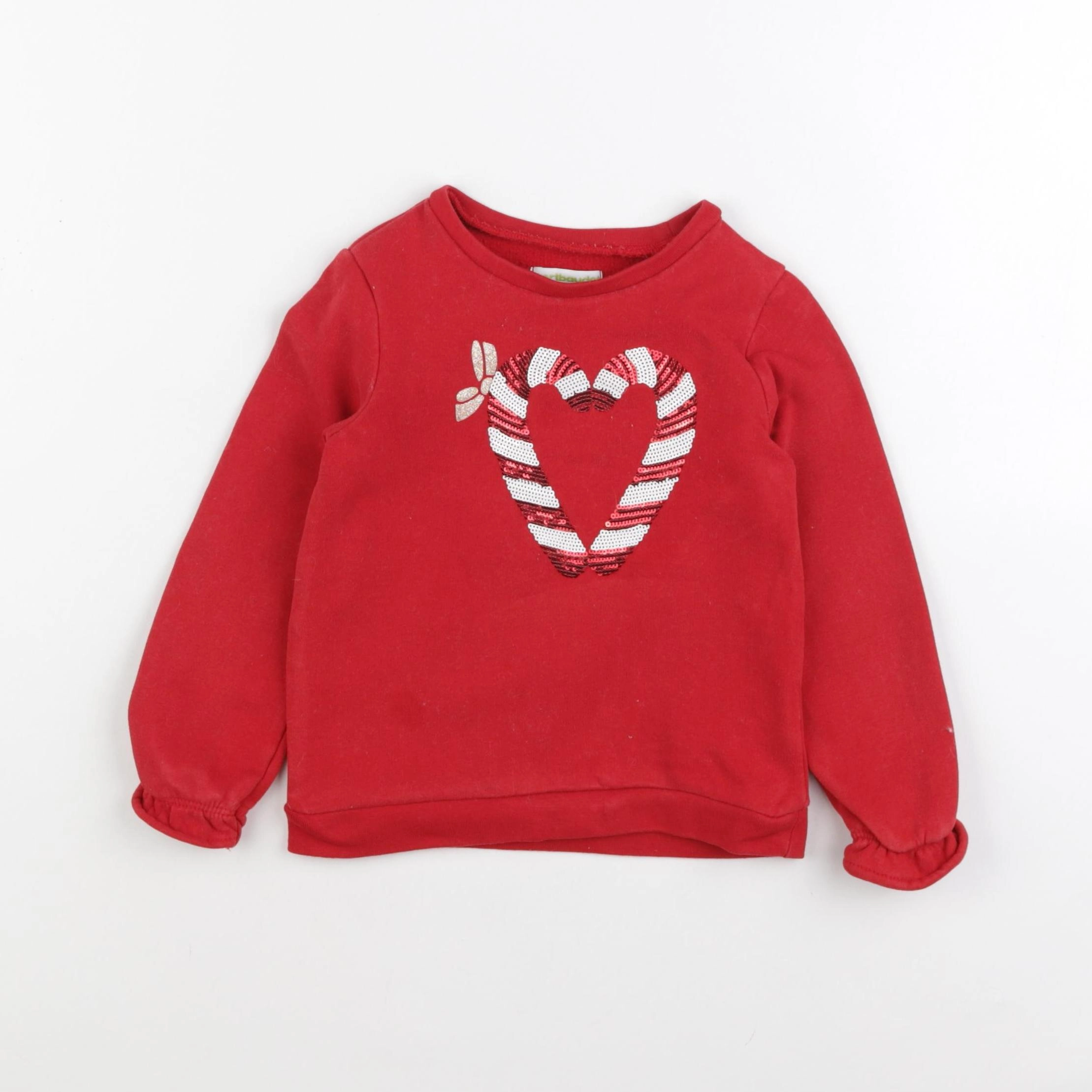 Vertbaudet - sweat rouge - 3 ans