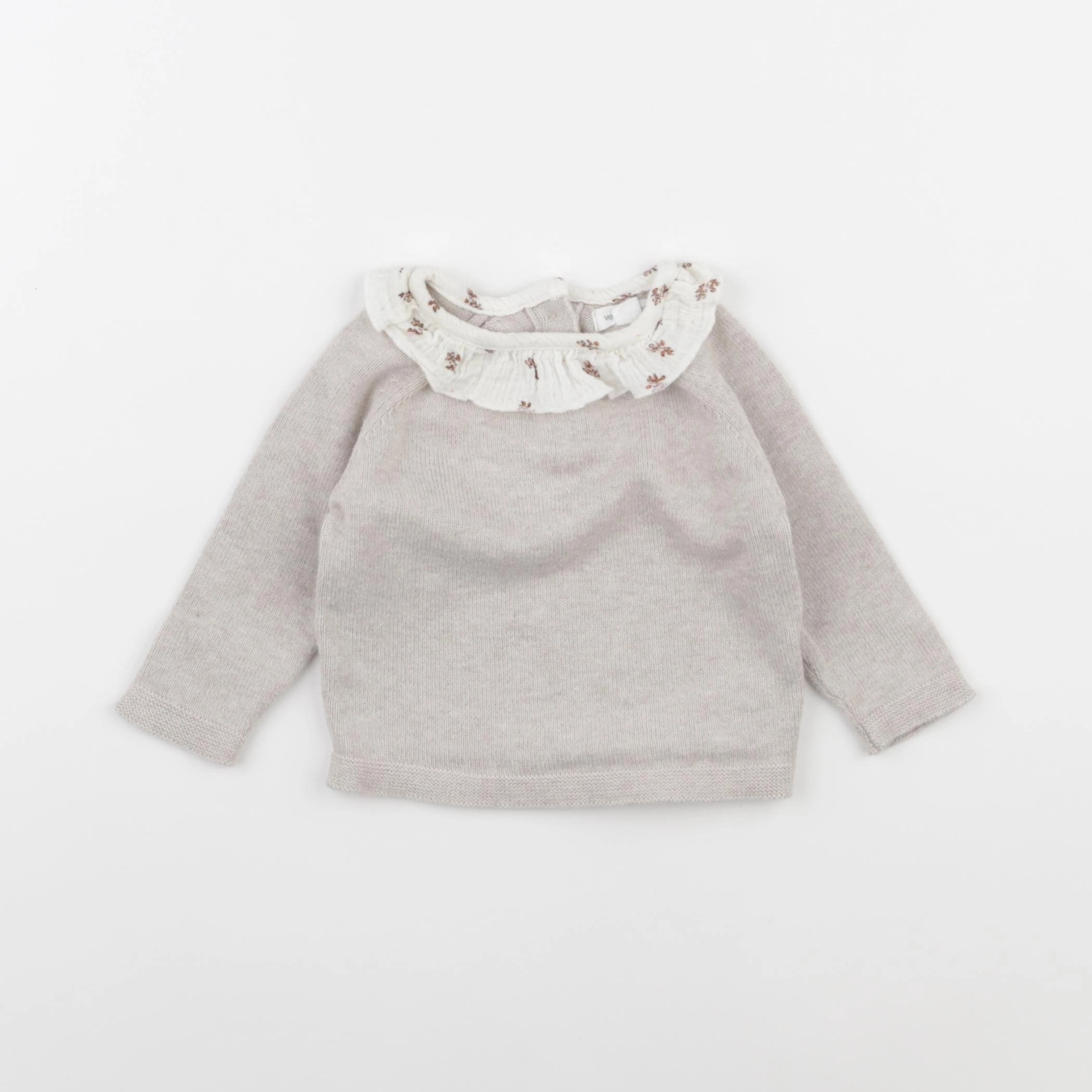 Vertbaudet - pull beige - 6 mois