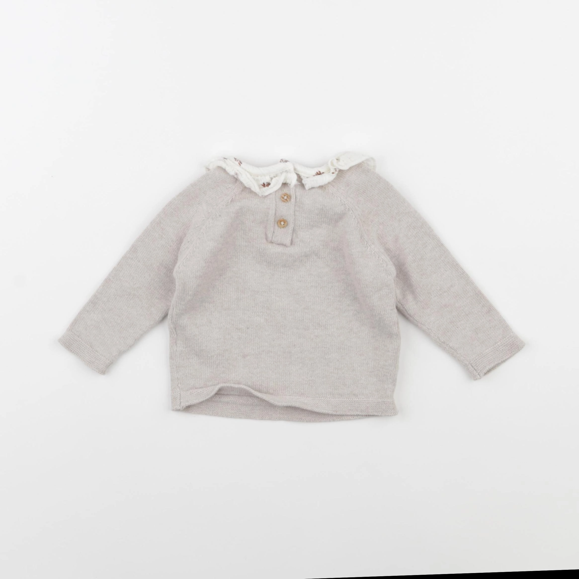 Vertbaudet - pull beige - 6 mois