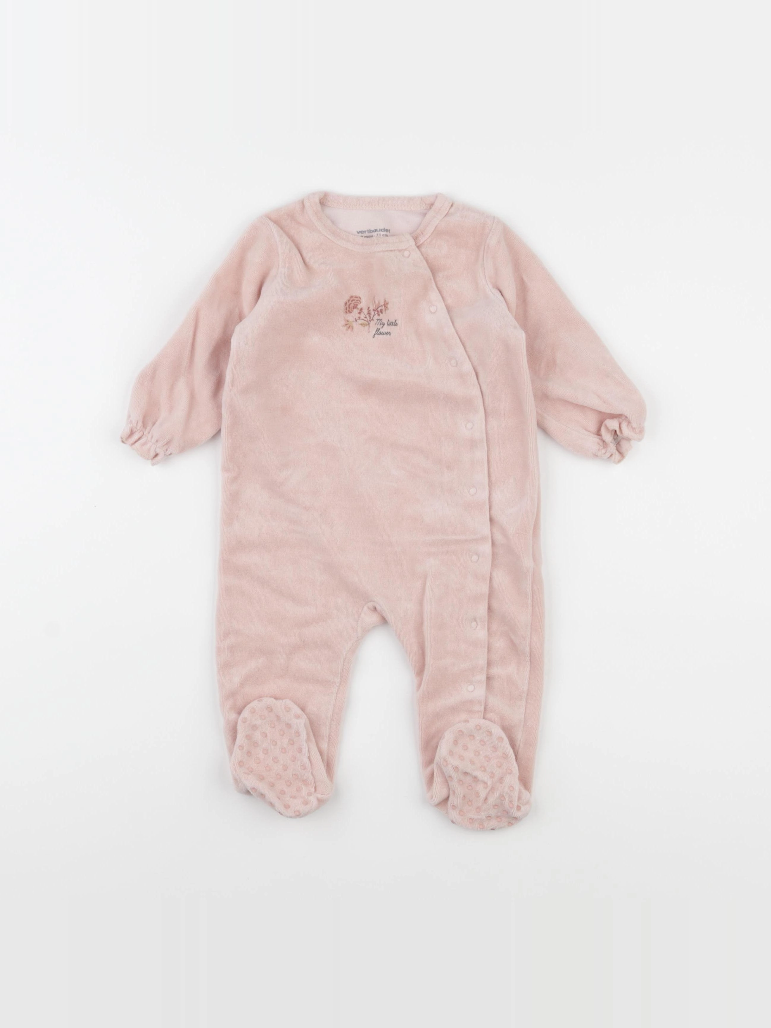 Vertbaudet - pyjama velours rose - 9 mois