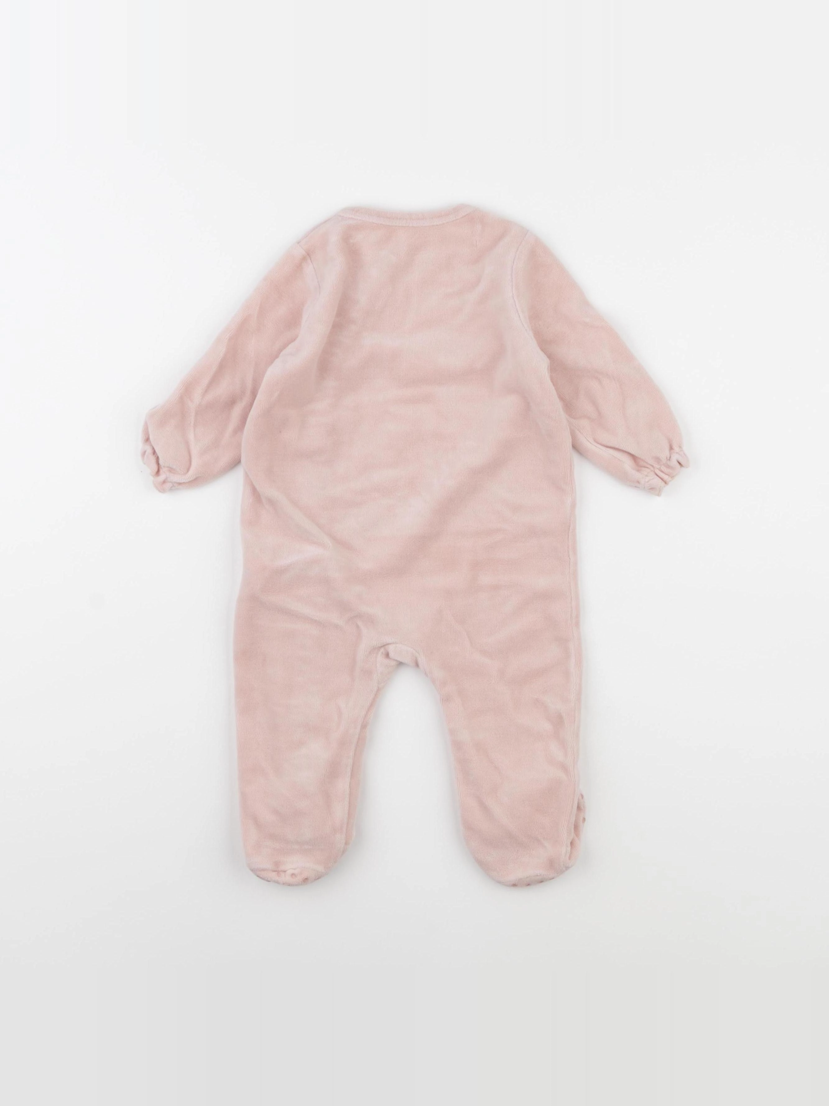 Vertbaudet - pyjama velours rose - 9 mois