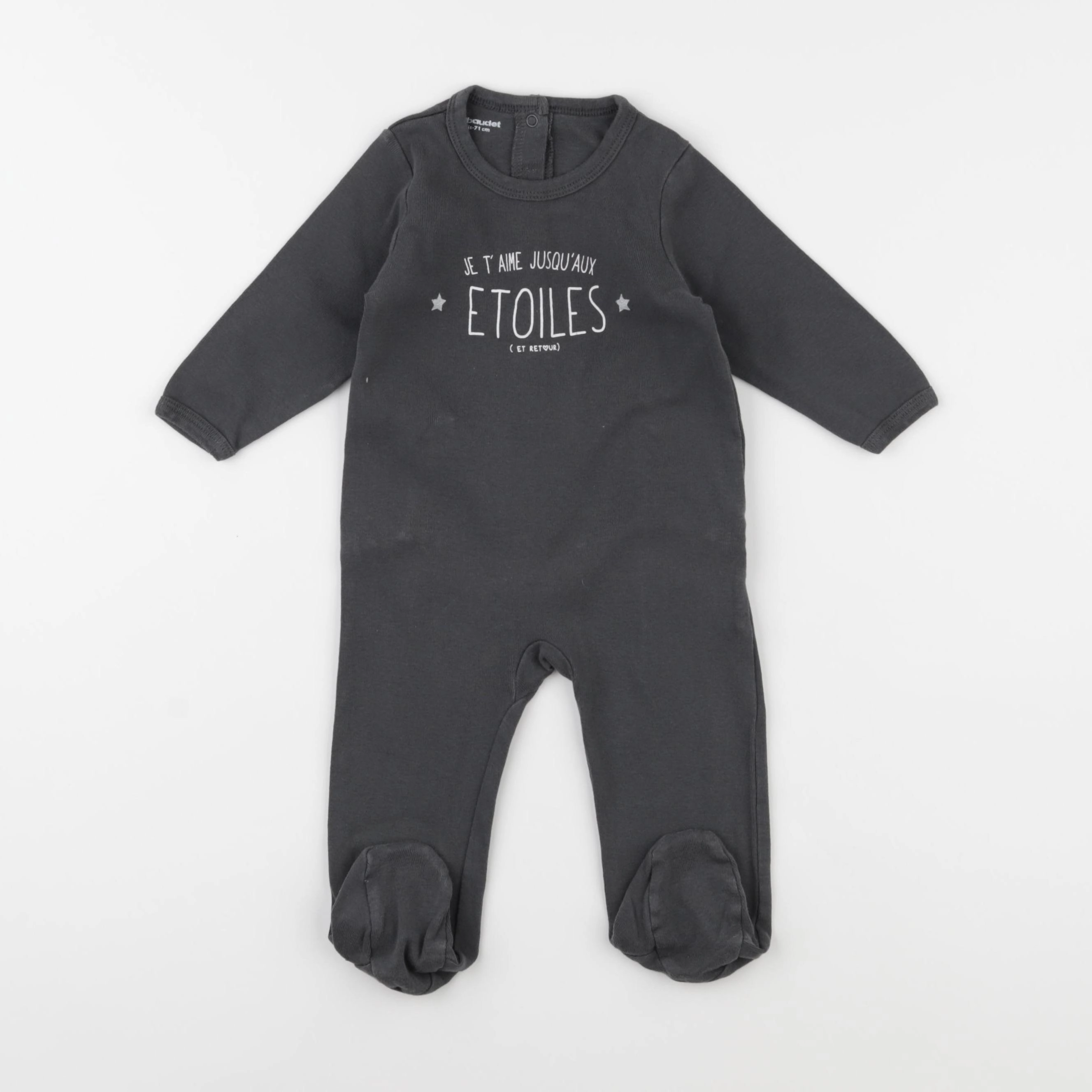 Vertbaudet - pyjama coton gris - 9 mois