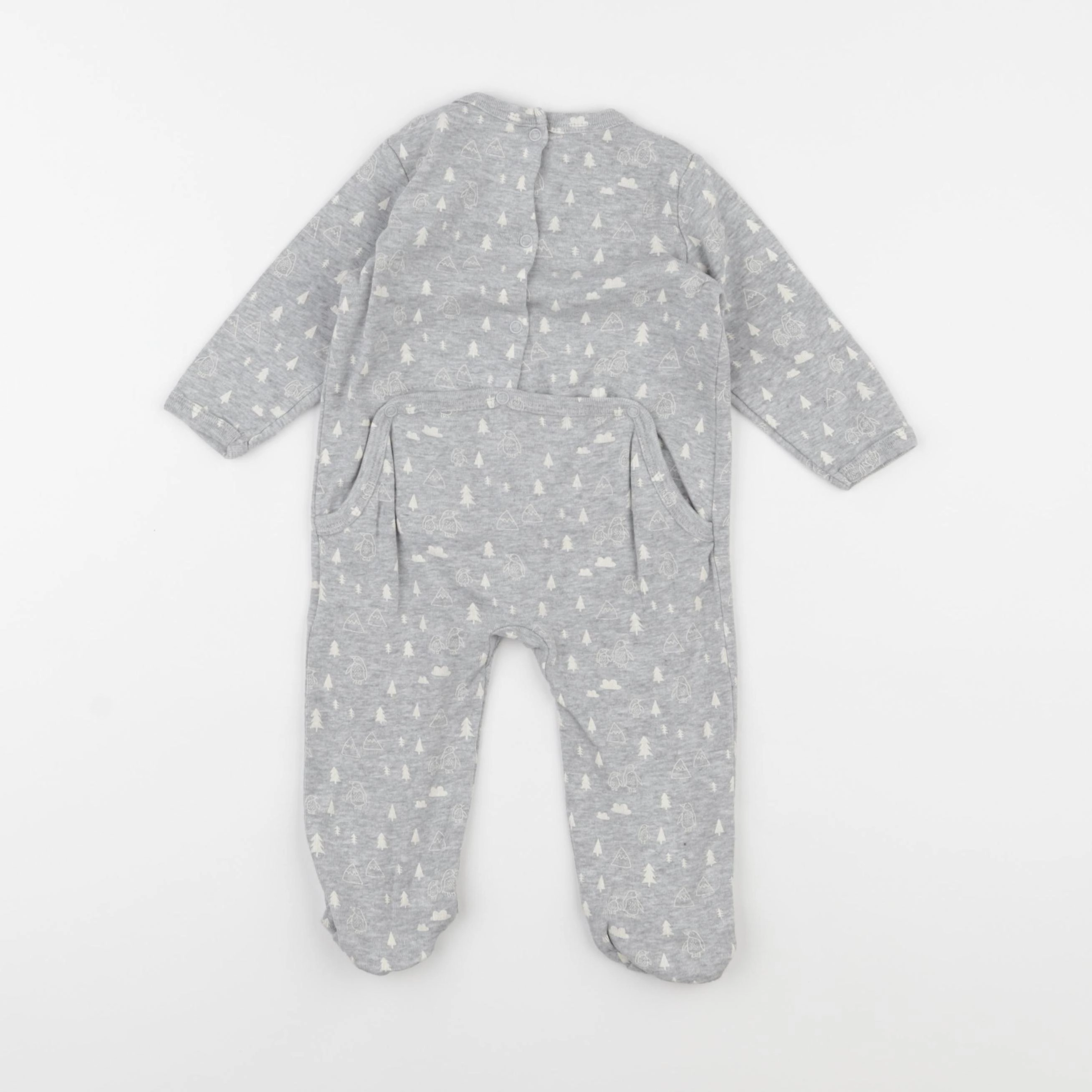 Vertbaudet - pyjama coton gris - 9 mois