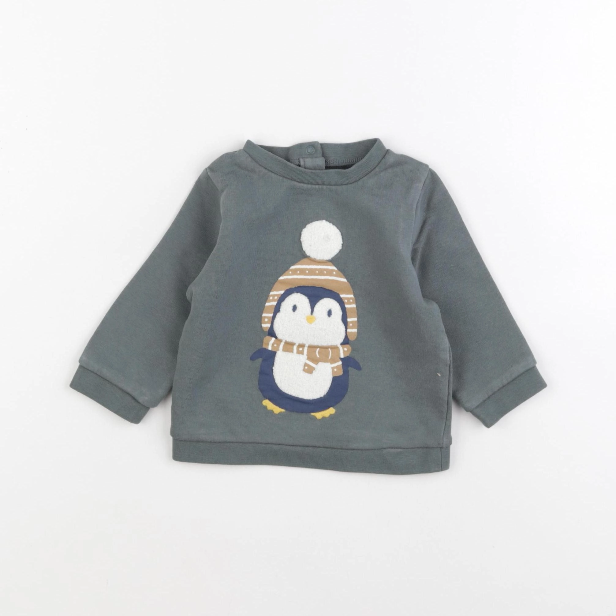 Vertbaudet - sweat vert - 9 mois