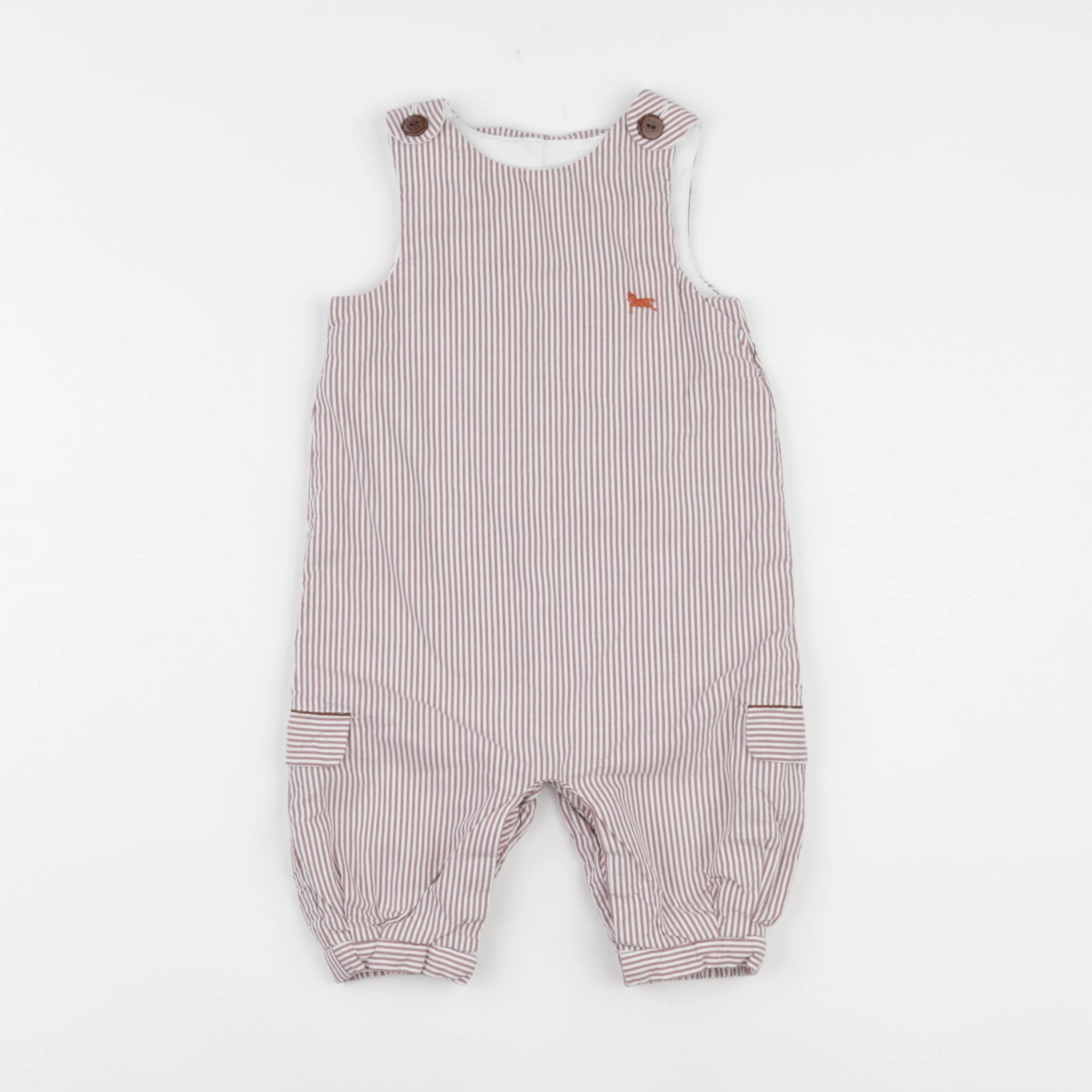 Jacadi - combinaison doublé marron, blanc - 6 mois