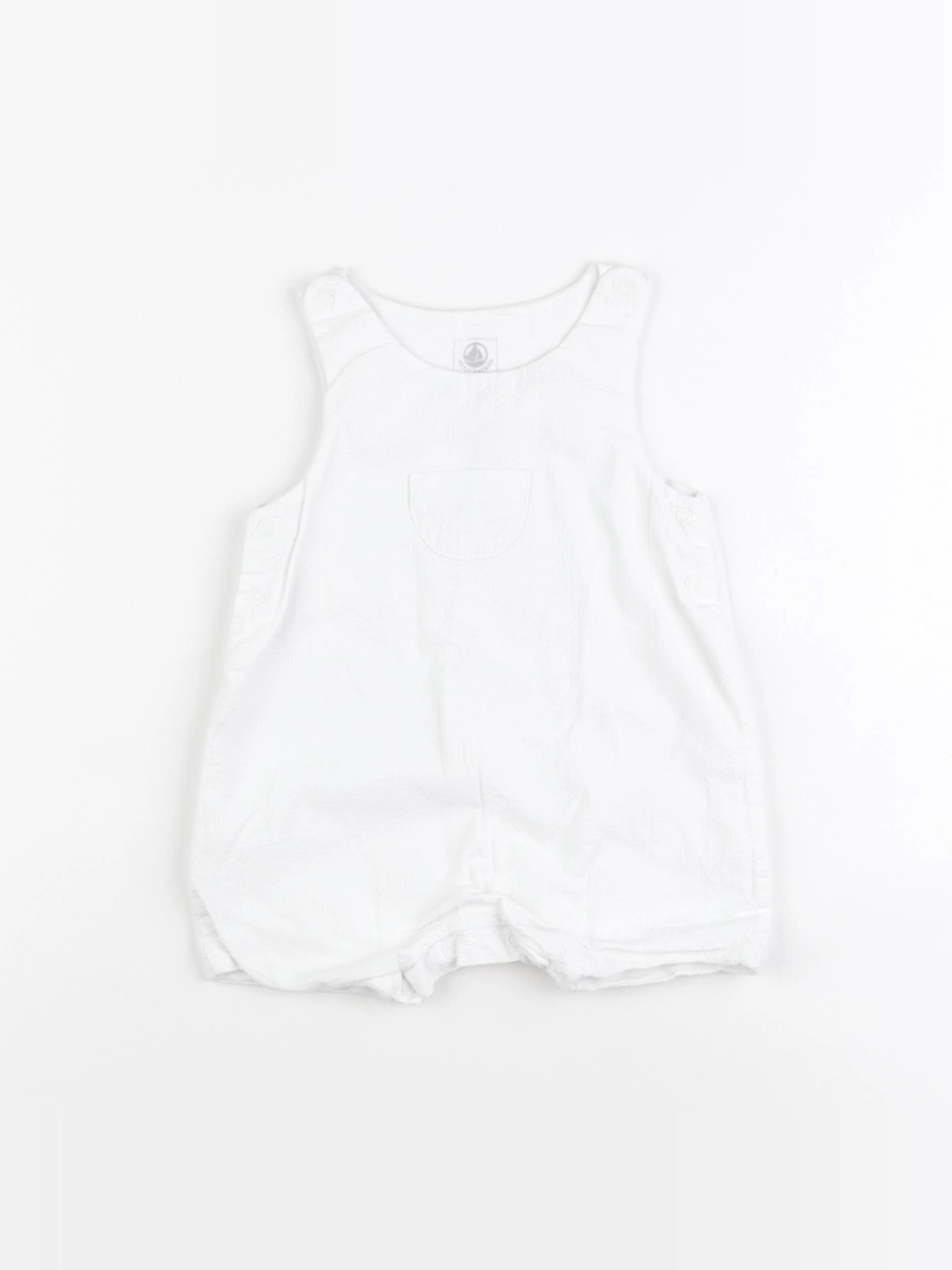 Petit Bateau - salopette blanc - 6 mois