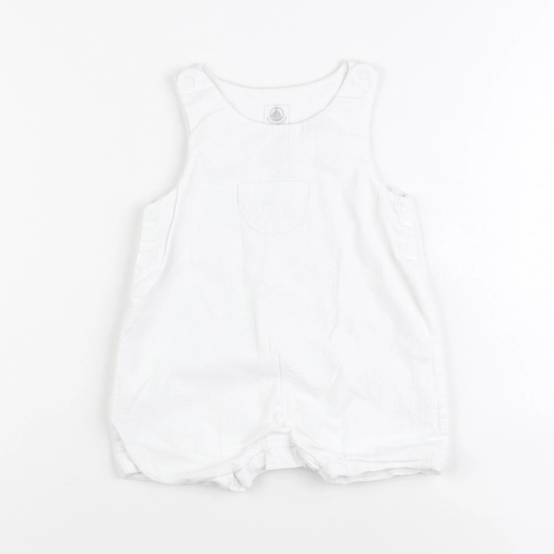 Petit Bateau - salopette blanc - 6 mois