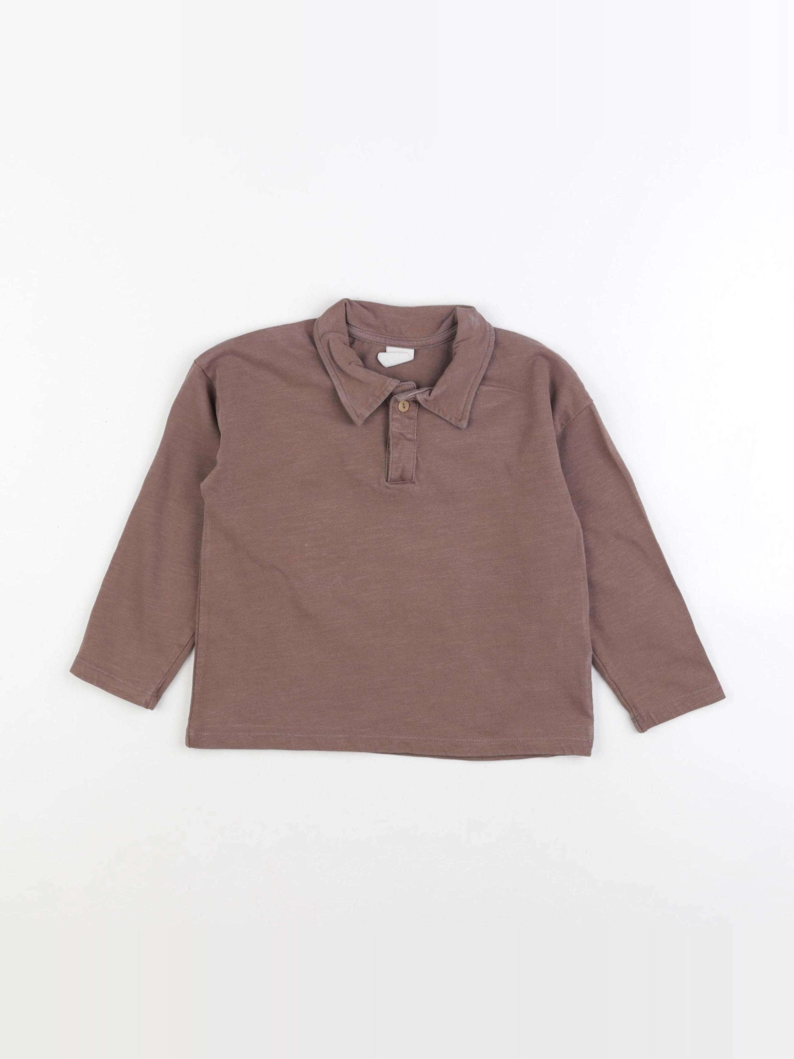 H&M - tee-shirt marron - 3/4 ans