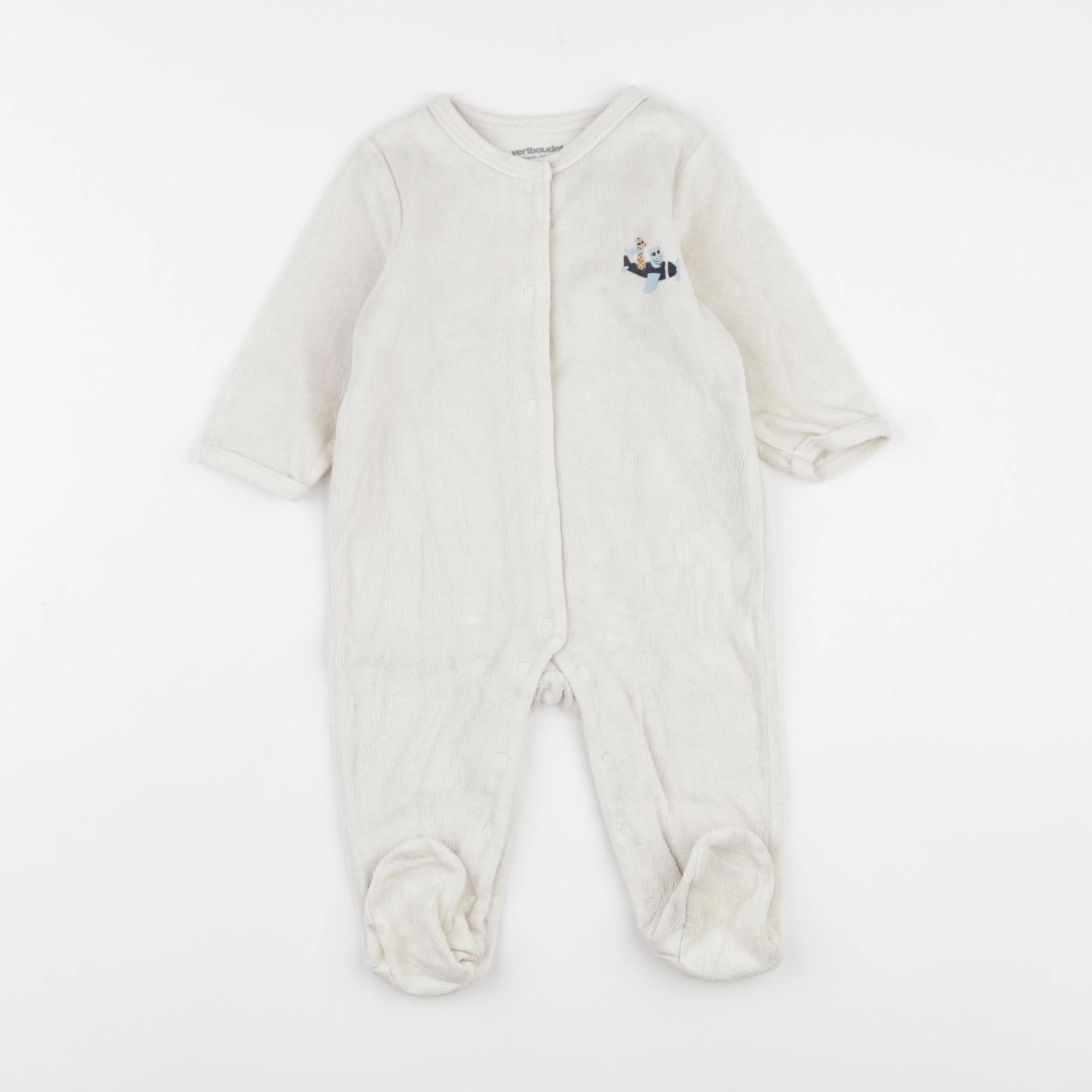Vertbaudet - pyjama velours beige - 6 mois