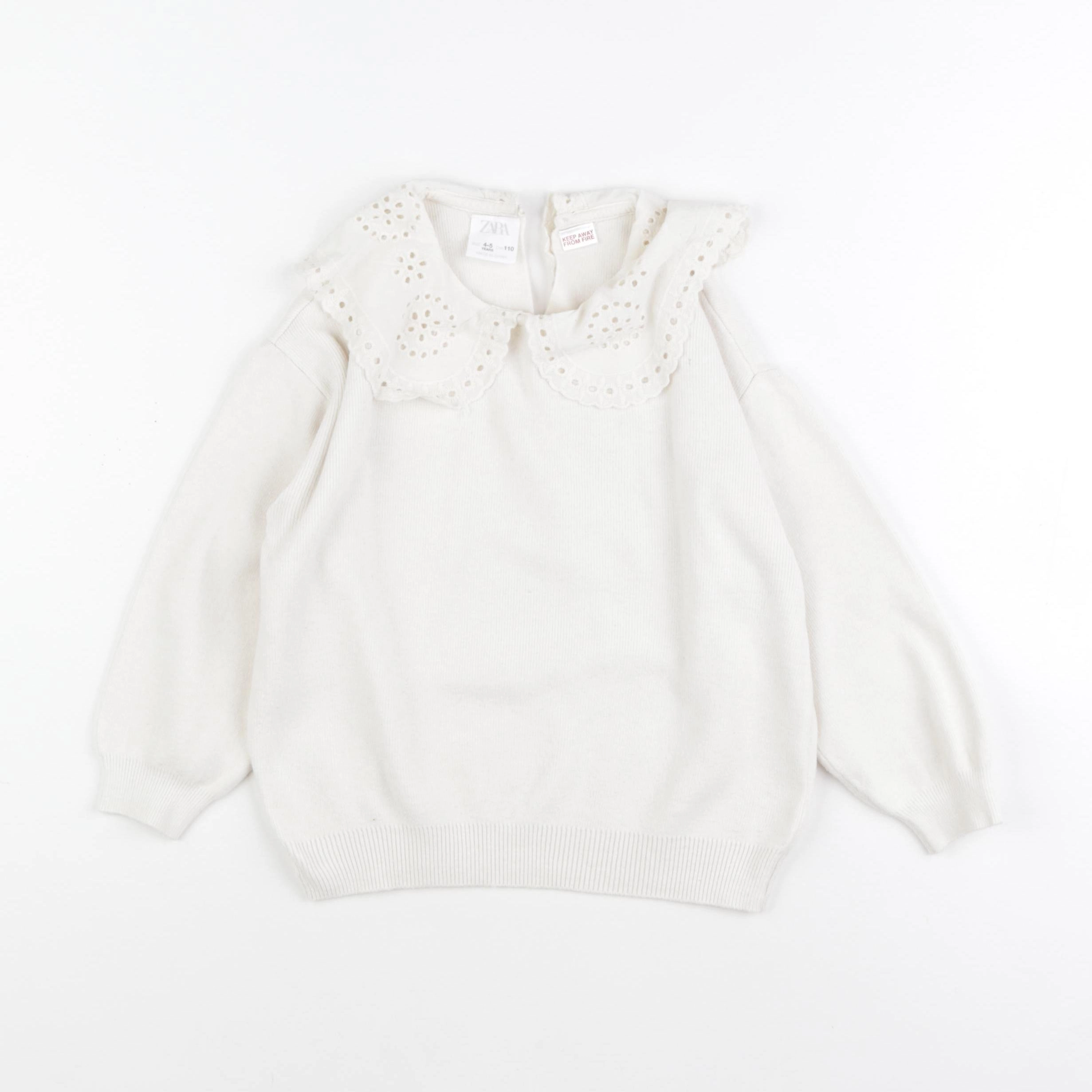 Zara - pull blanc - 4/5 ans