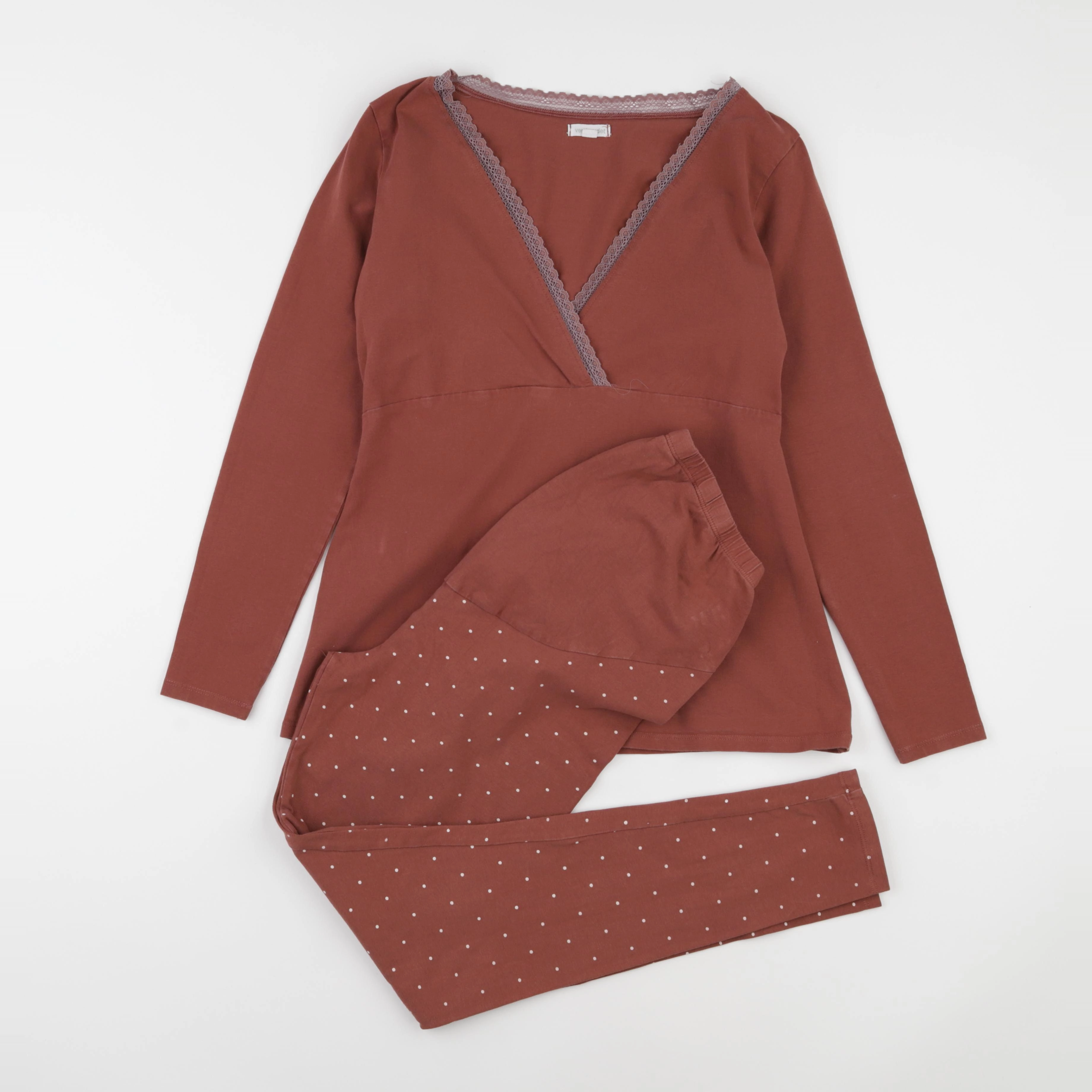 Vertbaudet - pyjama grossesse coton marron - 34 à 36