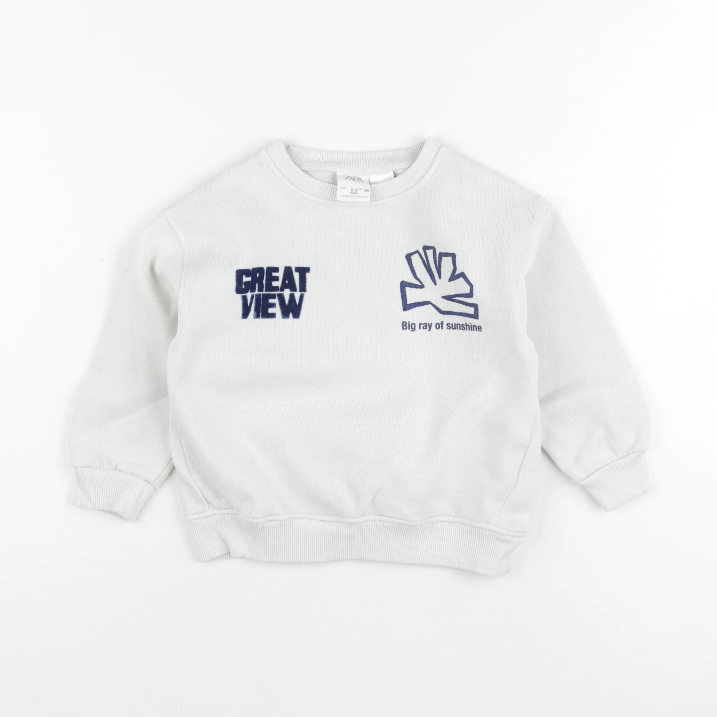 Zara - sweat blanc - 2/3 ans