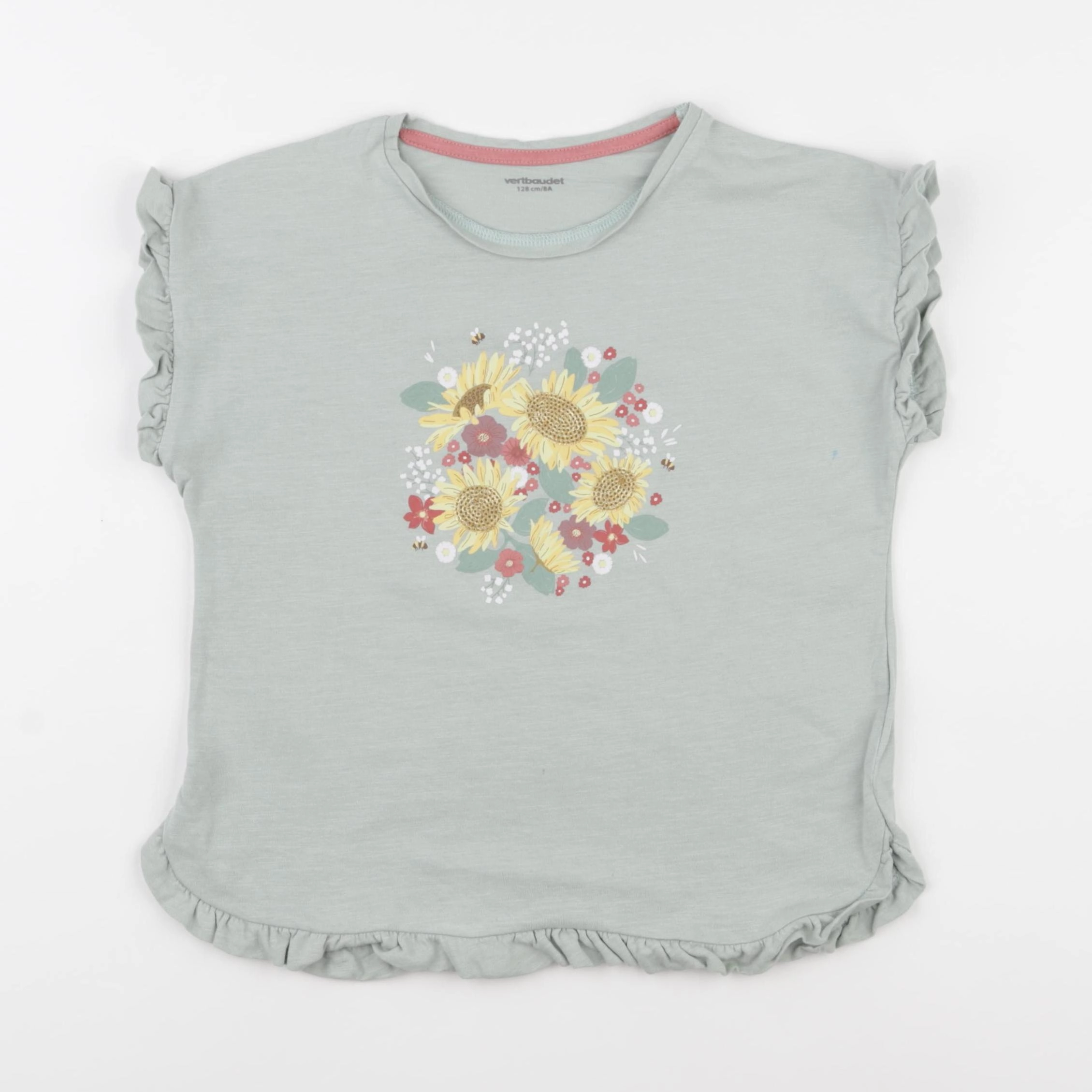 Vertbaudet - tee-shirt vert - 8 ans