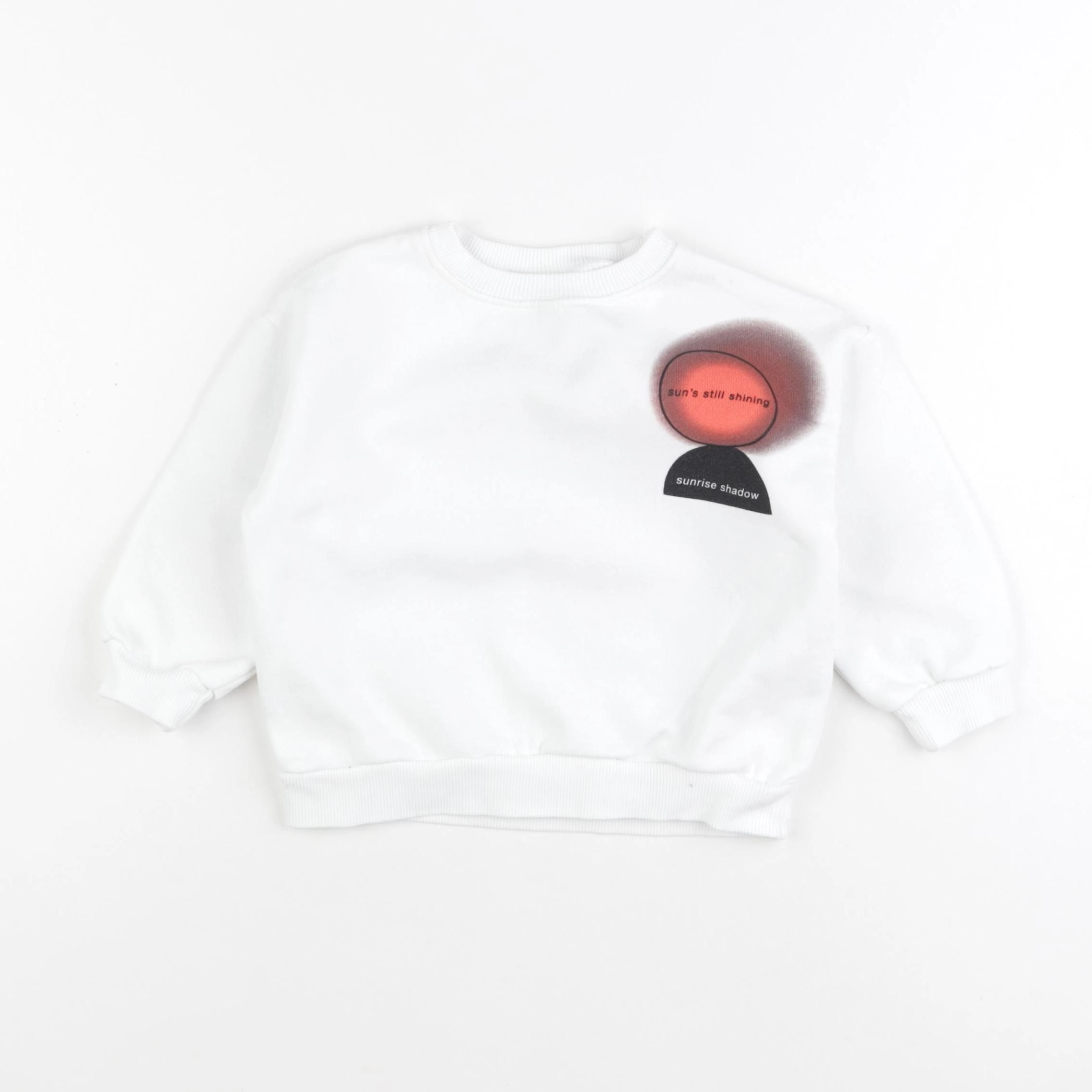 Zara - sweat imprimé au dos blanc - 2/3 ans