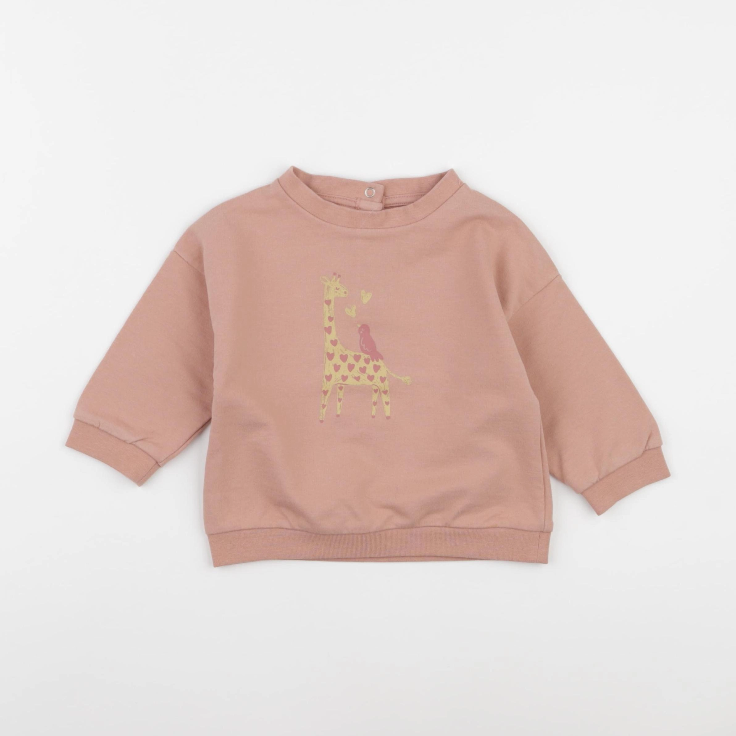 Vertbaudet - sweat rose - 9 mois