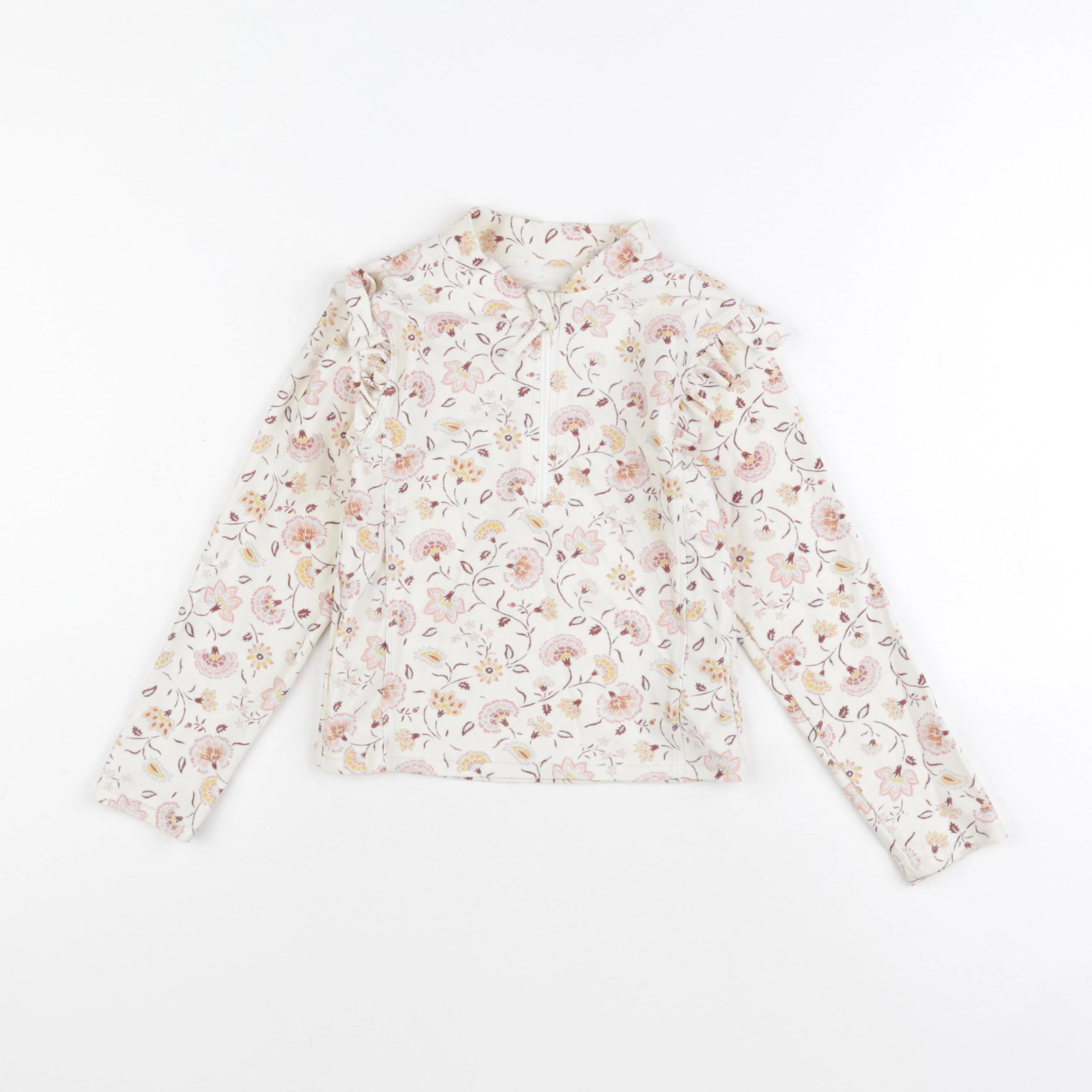 Vertbaudet - tee-shirt de bain beige, rose - 6 ans