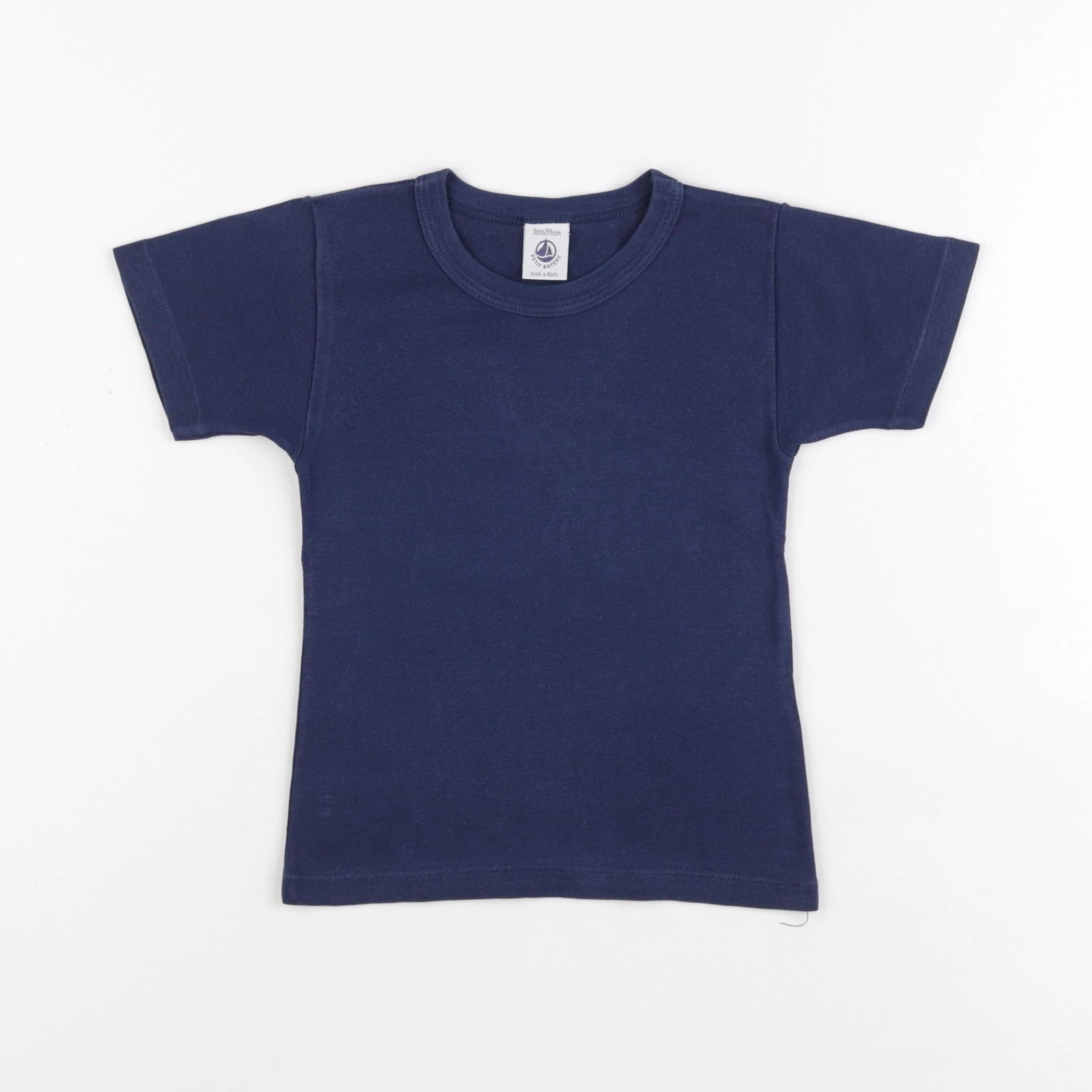 Petit Bateau - maillot de corps bleu - 3 ans