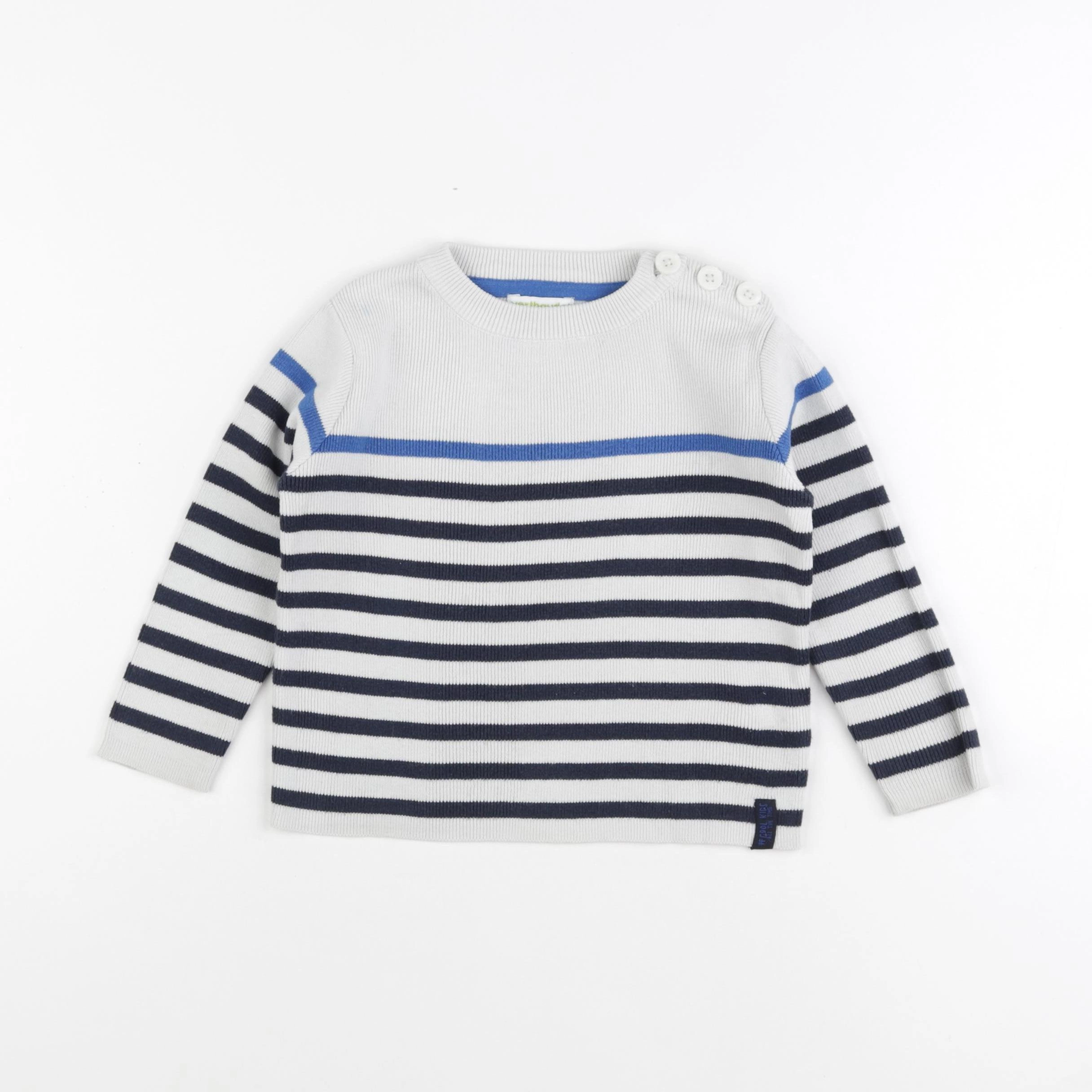 Vertbaudet - pull gris - 2 ans
