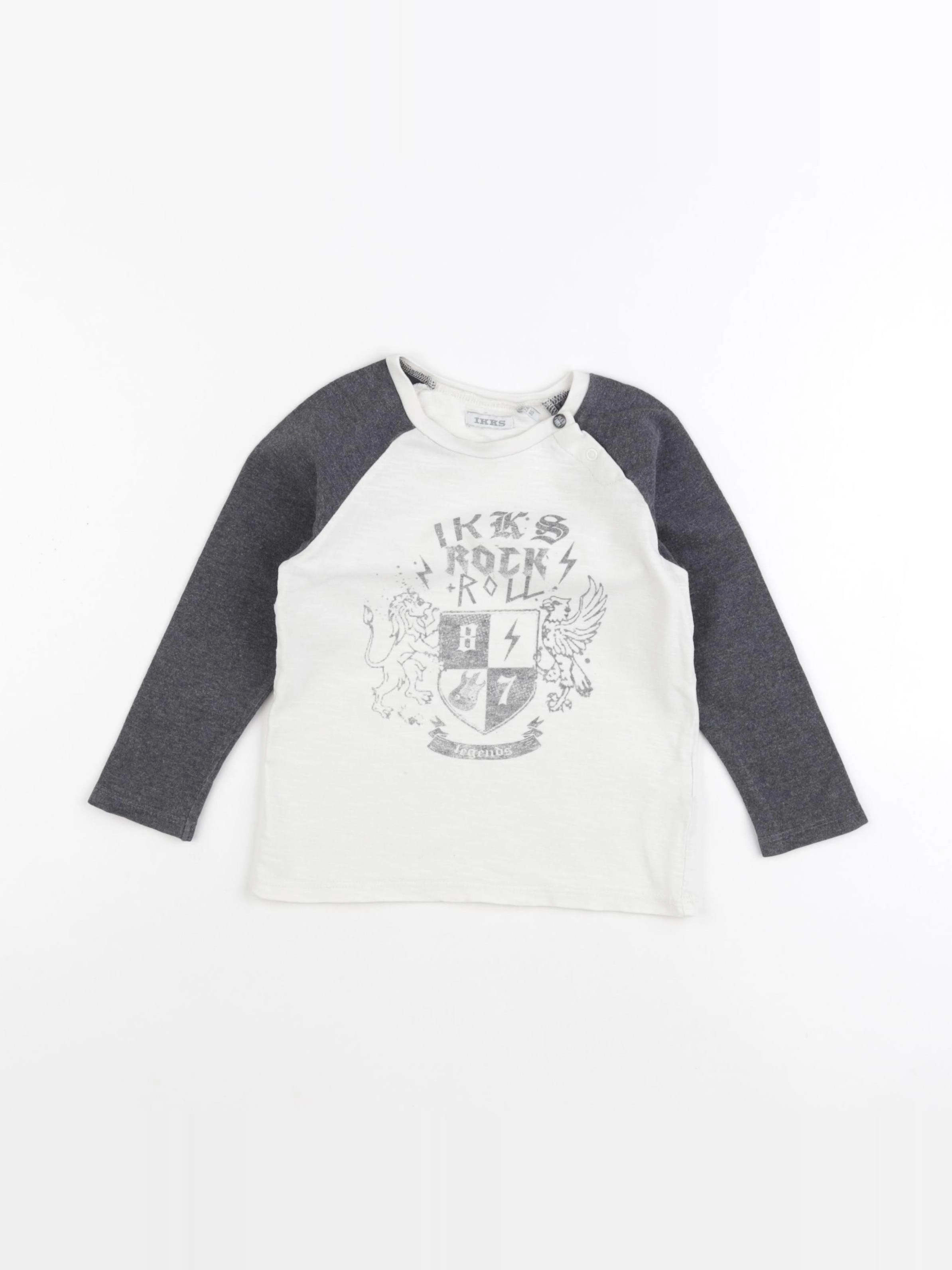 IKKS - tee-shirt blanc, gris - 2 ans