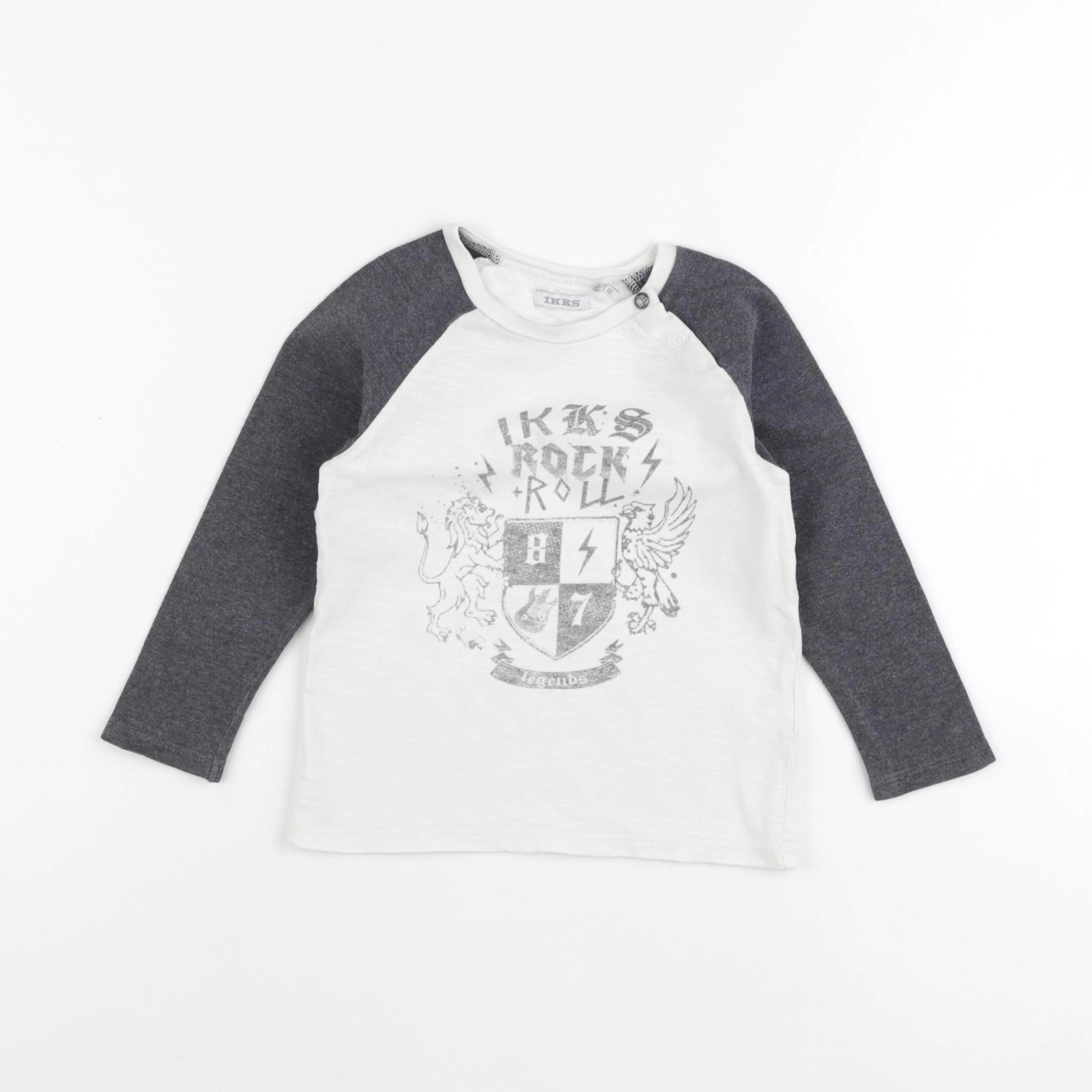 IKKS - tee-shirt blanc, gris - 2 ans