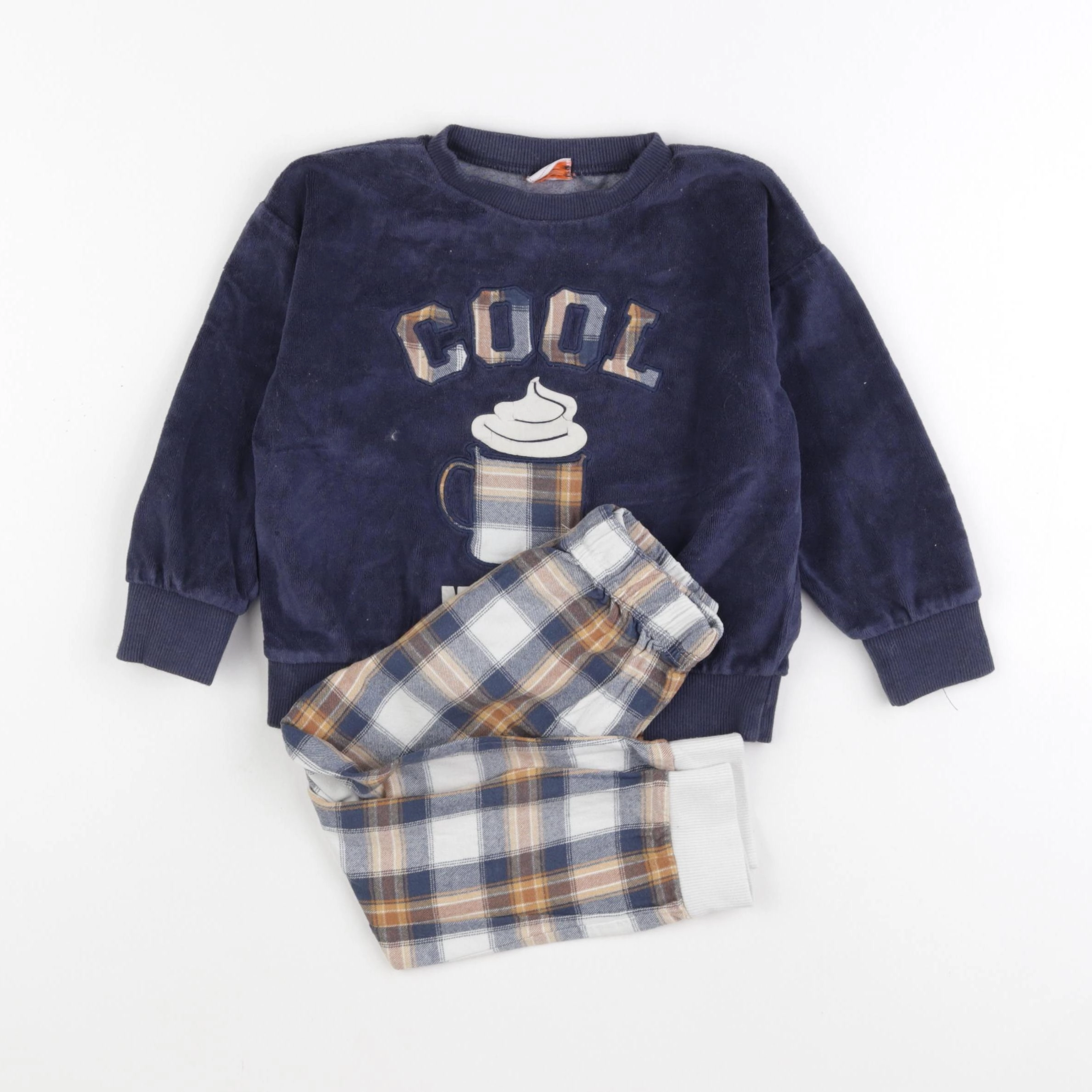 Tape à l'oeil - pyjama velours bleu - 3 ans