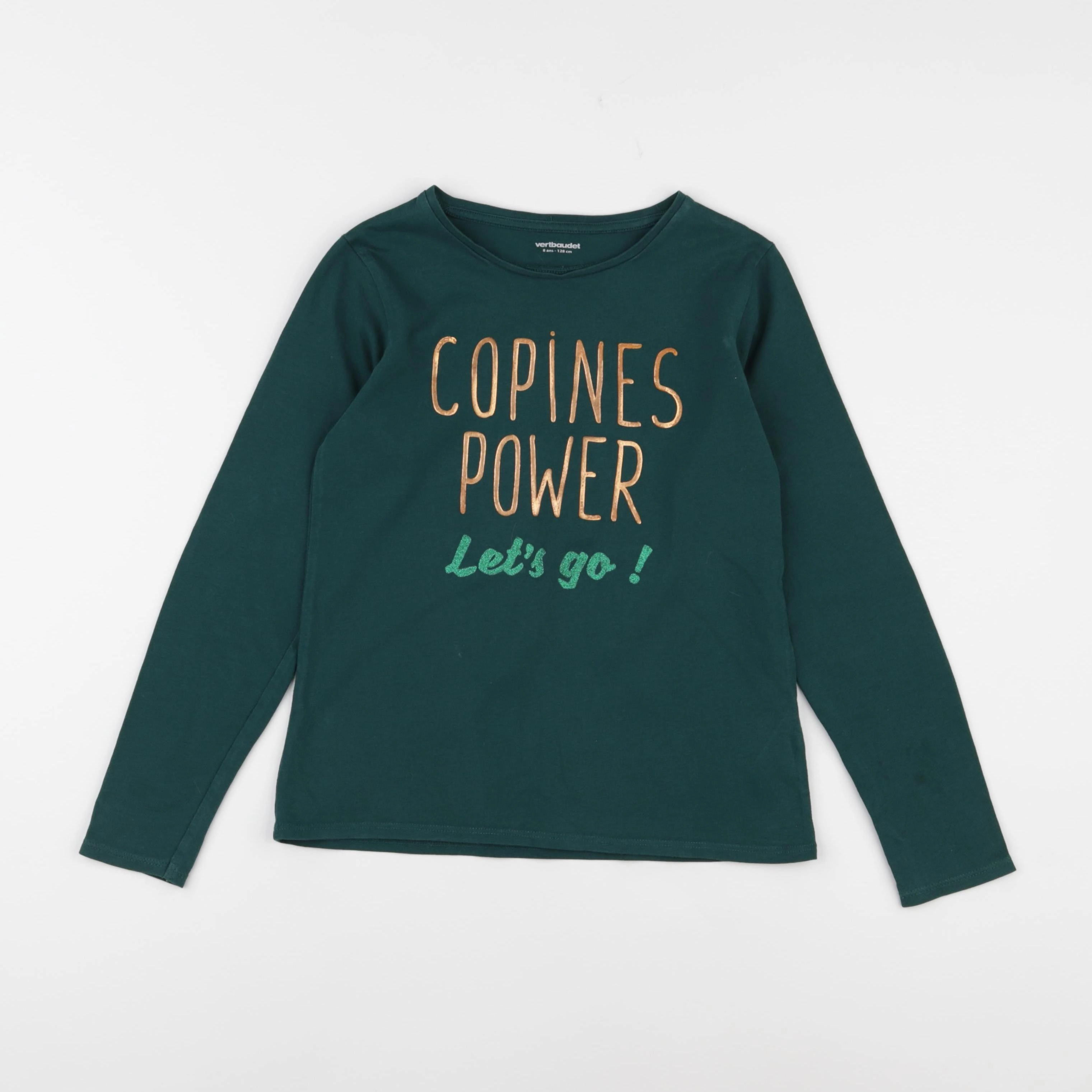 Vertbaudet - tee-shirt vert - 8 ans
