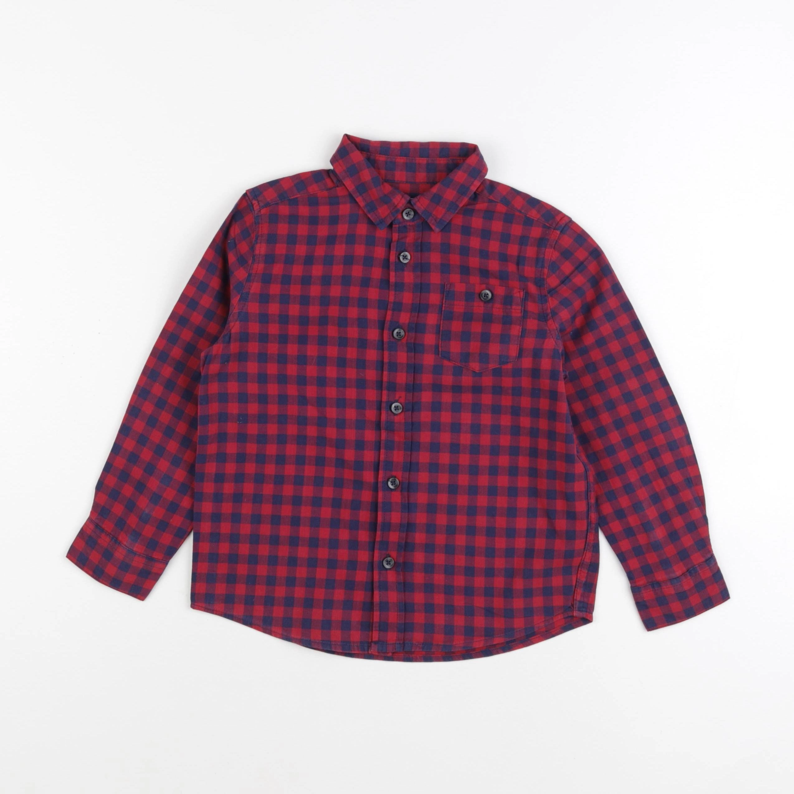 Monoprix - chemise rouge - 4 ans
