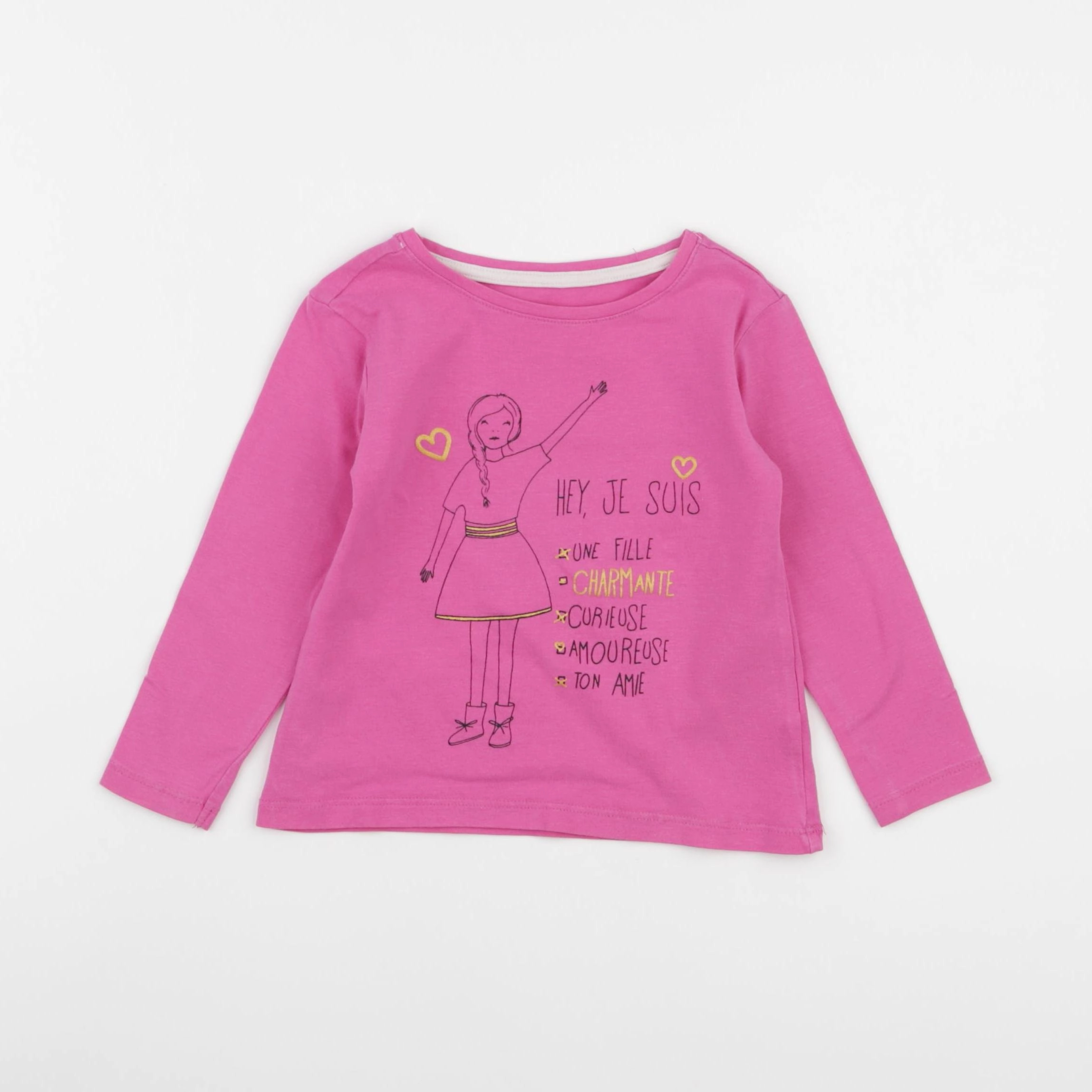 Vertbaudet - tee-shirt rose - 2 ans