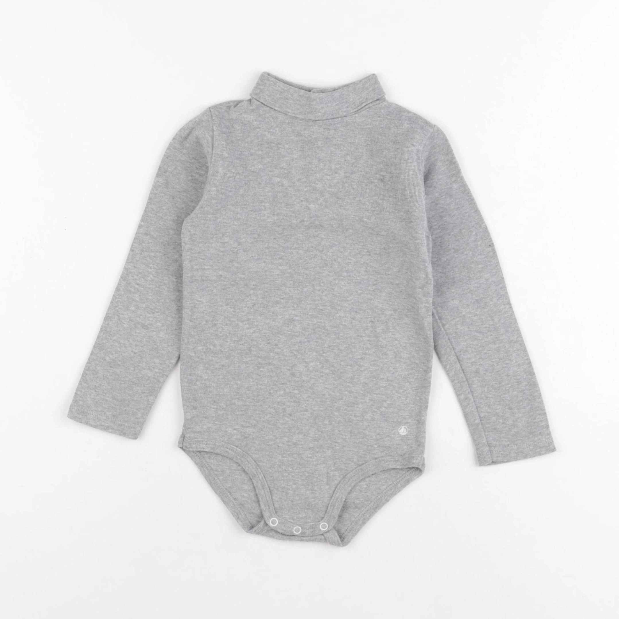 Petit Bateau - body à col gris - 36 mois