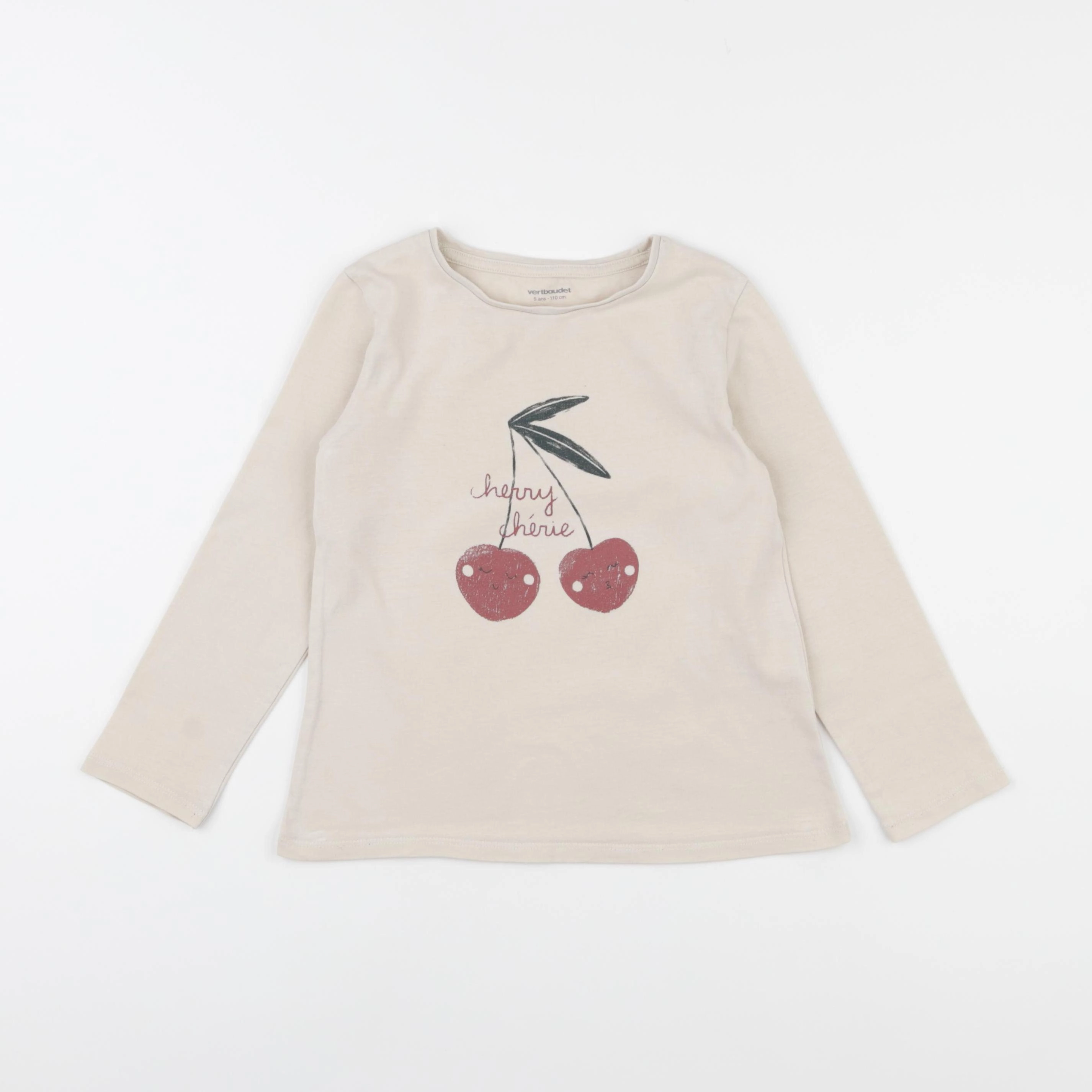 Vertbaudet - tee-shirt beige - 5 ans